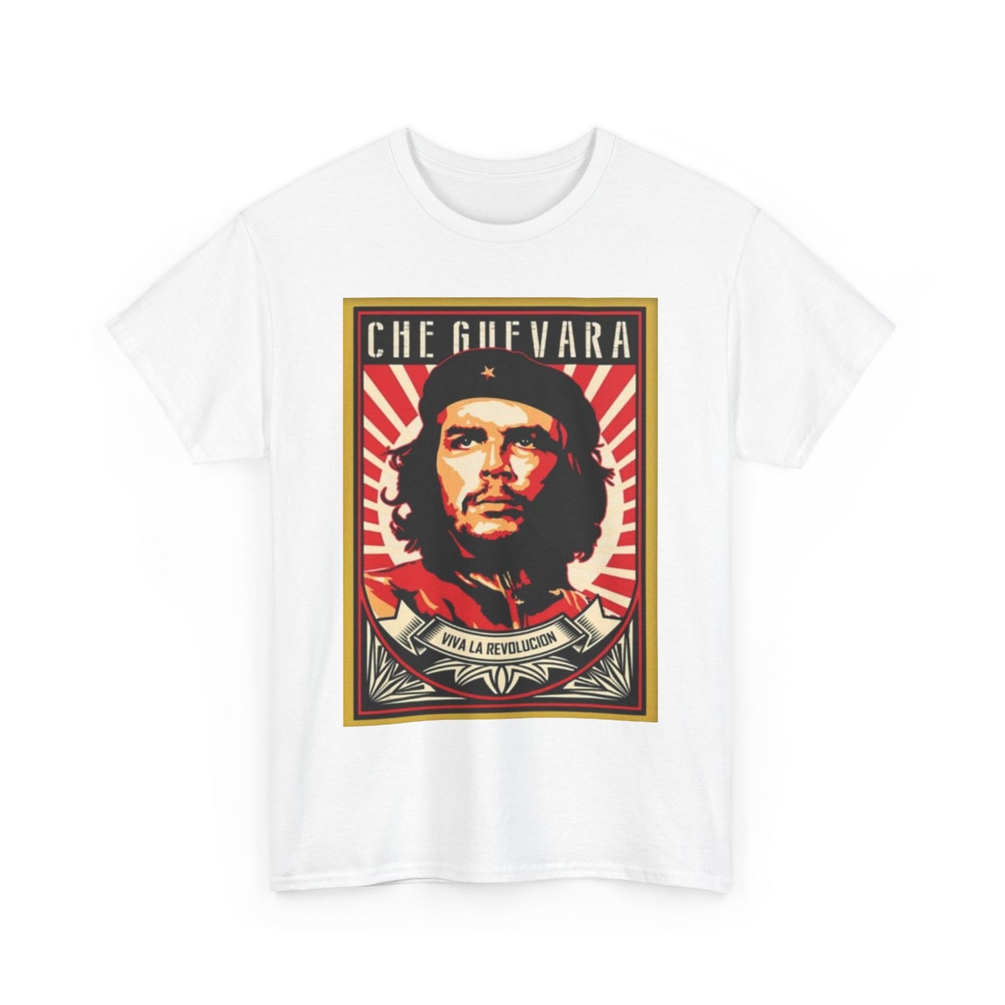 Che Guevara "Viva la Revolución" with Cuban Flag  - Graphic T-Shirt - Unisex Heavy Cotton Tee