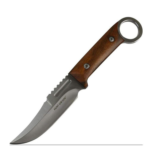 Hunt-Down | 9″ Liner Lock Stainless Blade Wood Handle Steel Bolster Folding Knife [14393]_0