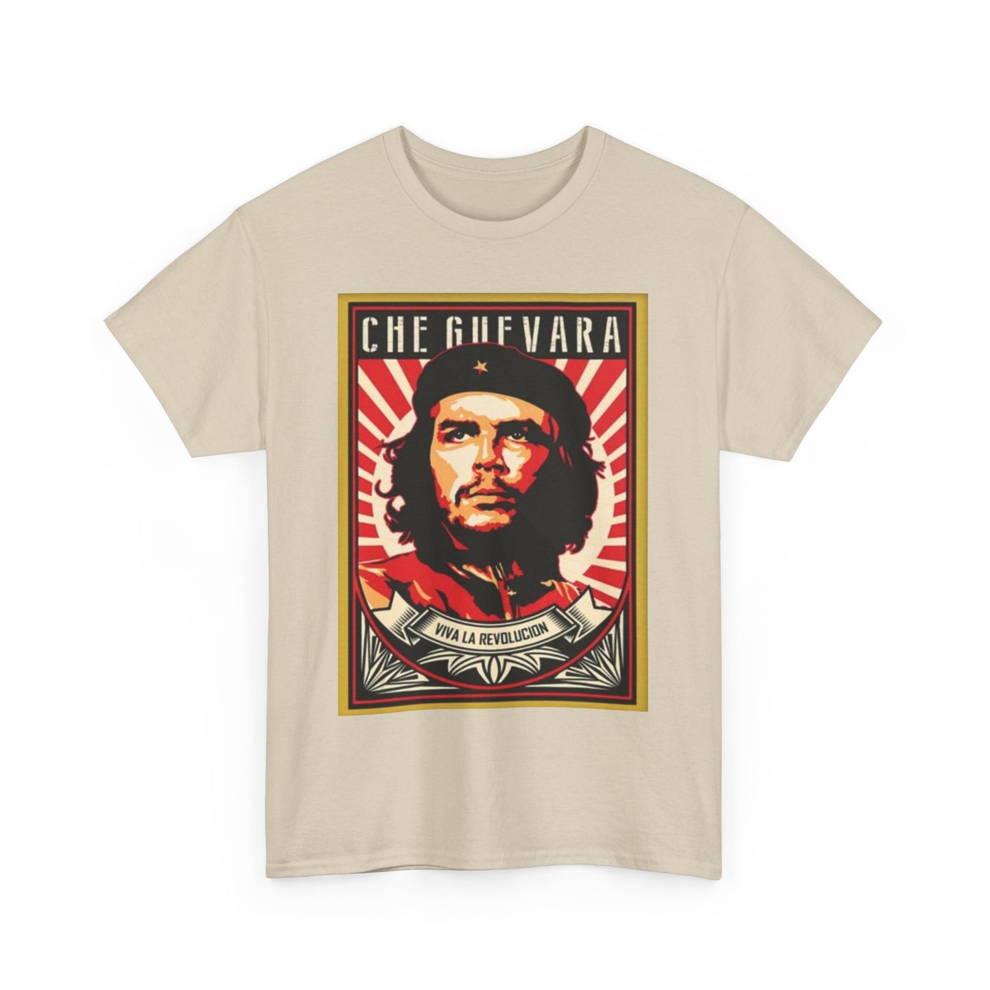 Che Guevara "Viva la Revolución" with Cuban Flag  - Graphic T-Shirt - Unisex Heavy Cotton Tee