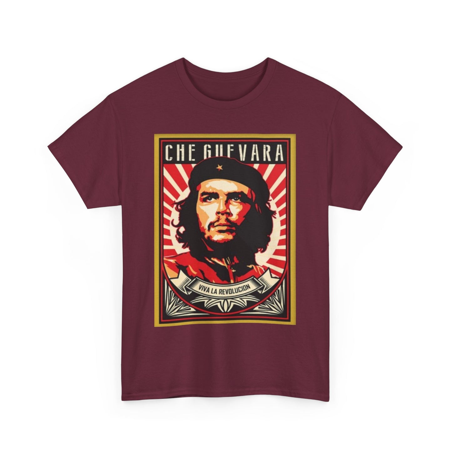 Che Guevara "Viva la Revolución" with Cuban Flag  - Graphic T-Shirt - Unisex Heavy Cotton Tee