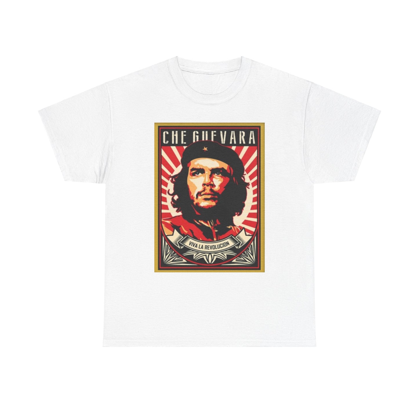 Che Guevara "Viva la Revolución" with Cuban Flag  - Graphic T-Shirt - Unisex Heavy Cotton Tee