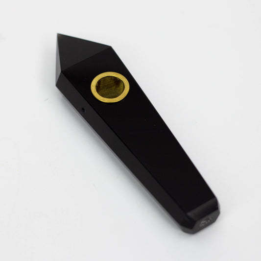 Acid Secs - Plain Natural Obsidian Smoking Pipe_0