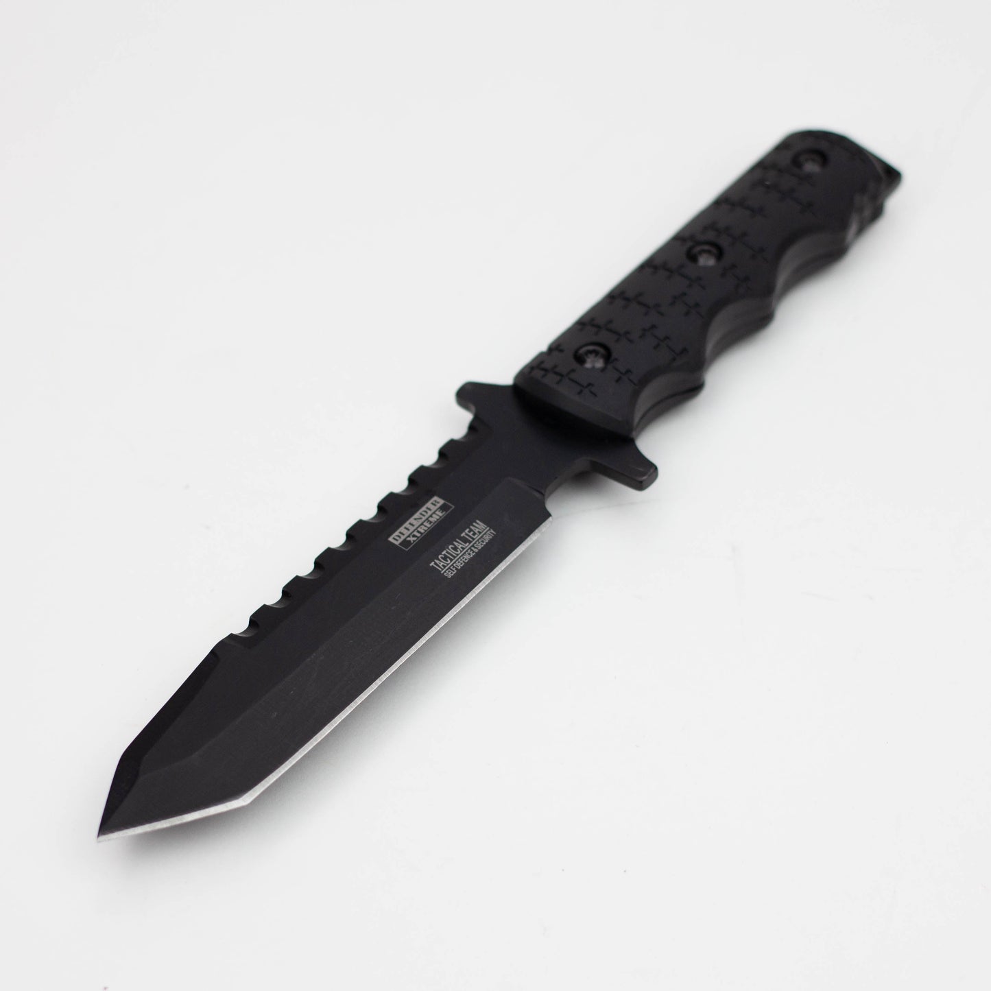 9" Defender-Xtreme Tactical  Team All Black Serrated Blade  Hunting Knife with Sheath [7688]_3