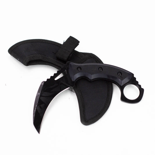 6.5" Fixed Blade Karambit Black Wash W/G10 Handle [T22003]_0