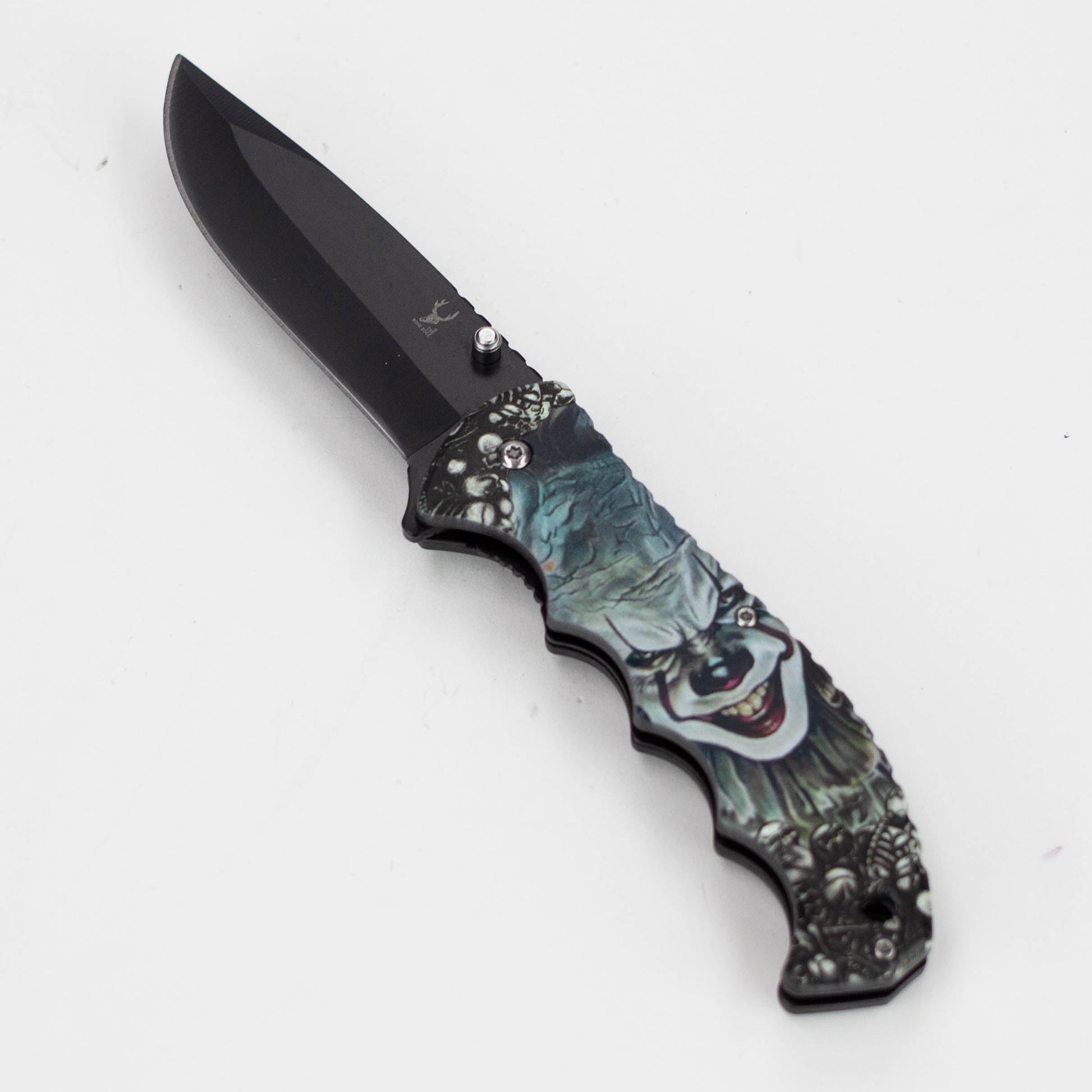 The Bone Edge Death Clown Folding Knife 8.5″ Stainless Steel [13252]_0