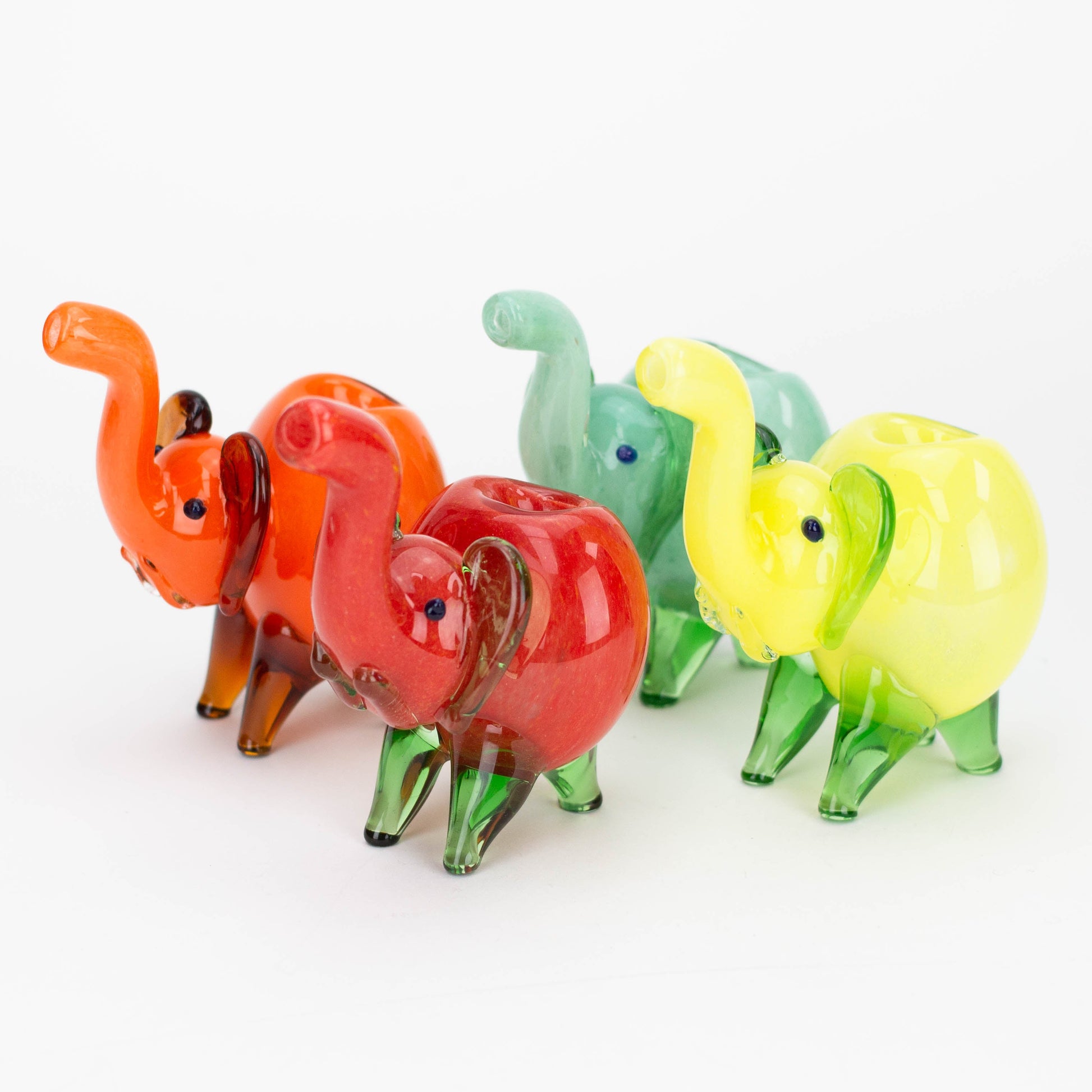 Standing XL elephant glass hand pipe-Solid Color_0