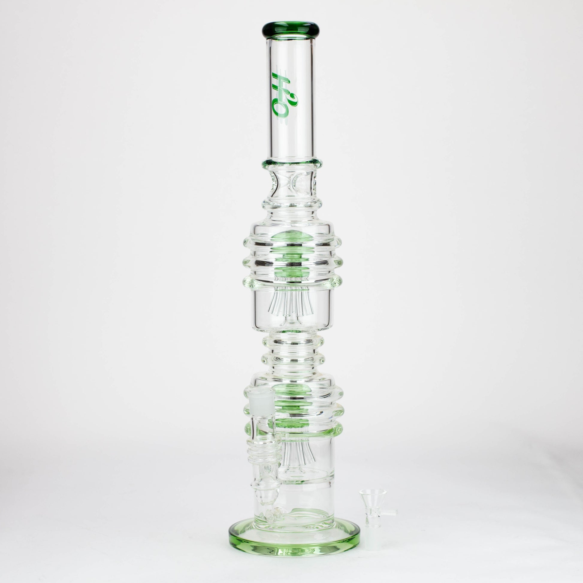 H2O | 21" Dual percolator glass water bong [H2O-5019]_1