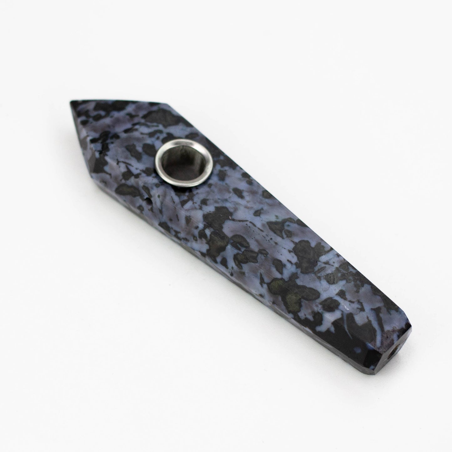 Acid Secs | Grey Camo Feldspar Crystal Pipe with Choke_0