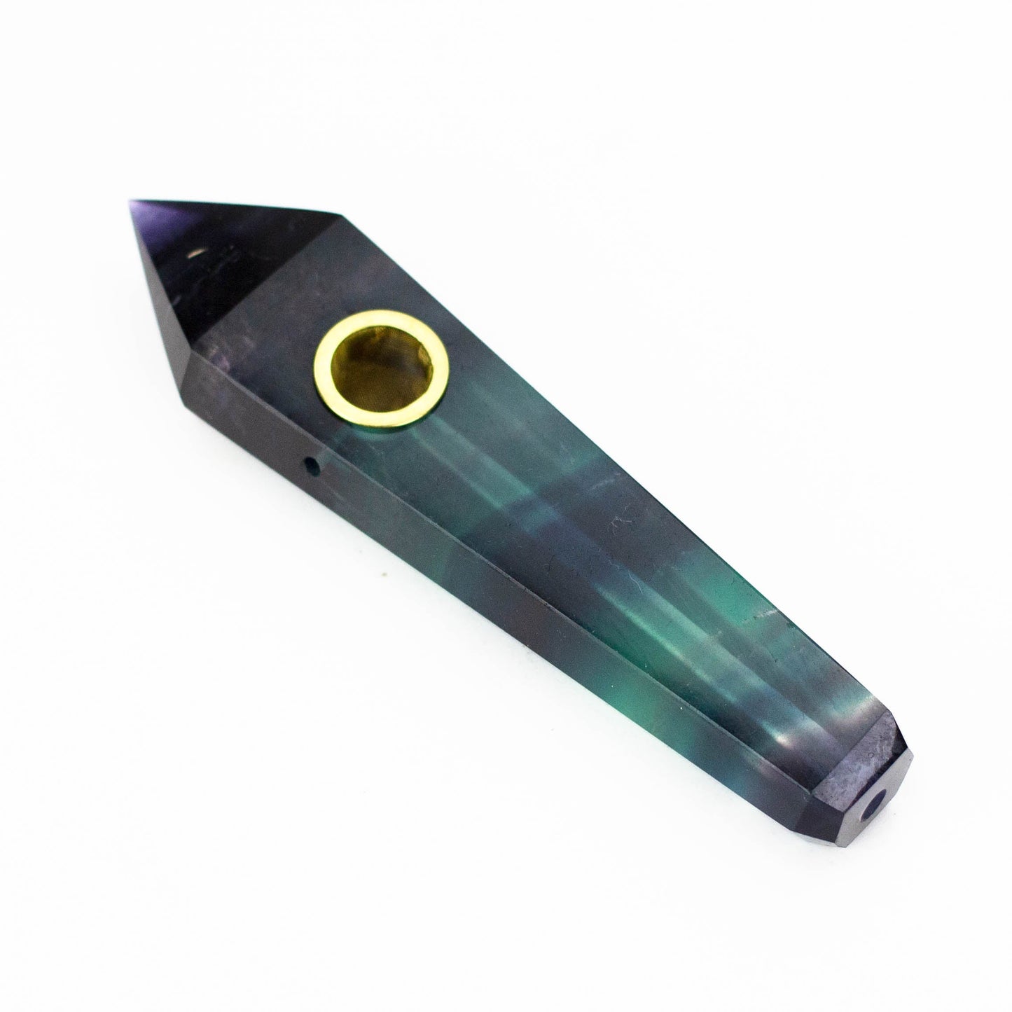 Acid Secs | Rainbow Fluorite Crystal Pipe with Choke_0