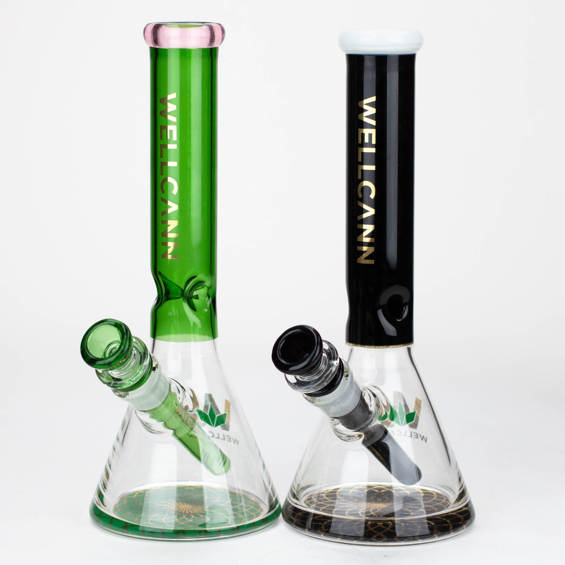 Wellcann | 10" Coloured Glass Beaker Bong with Wide Mouth_0