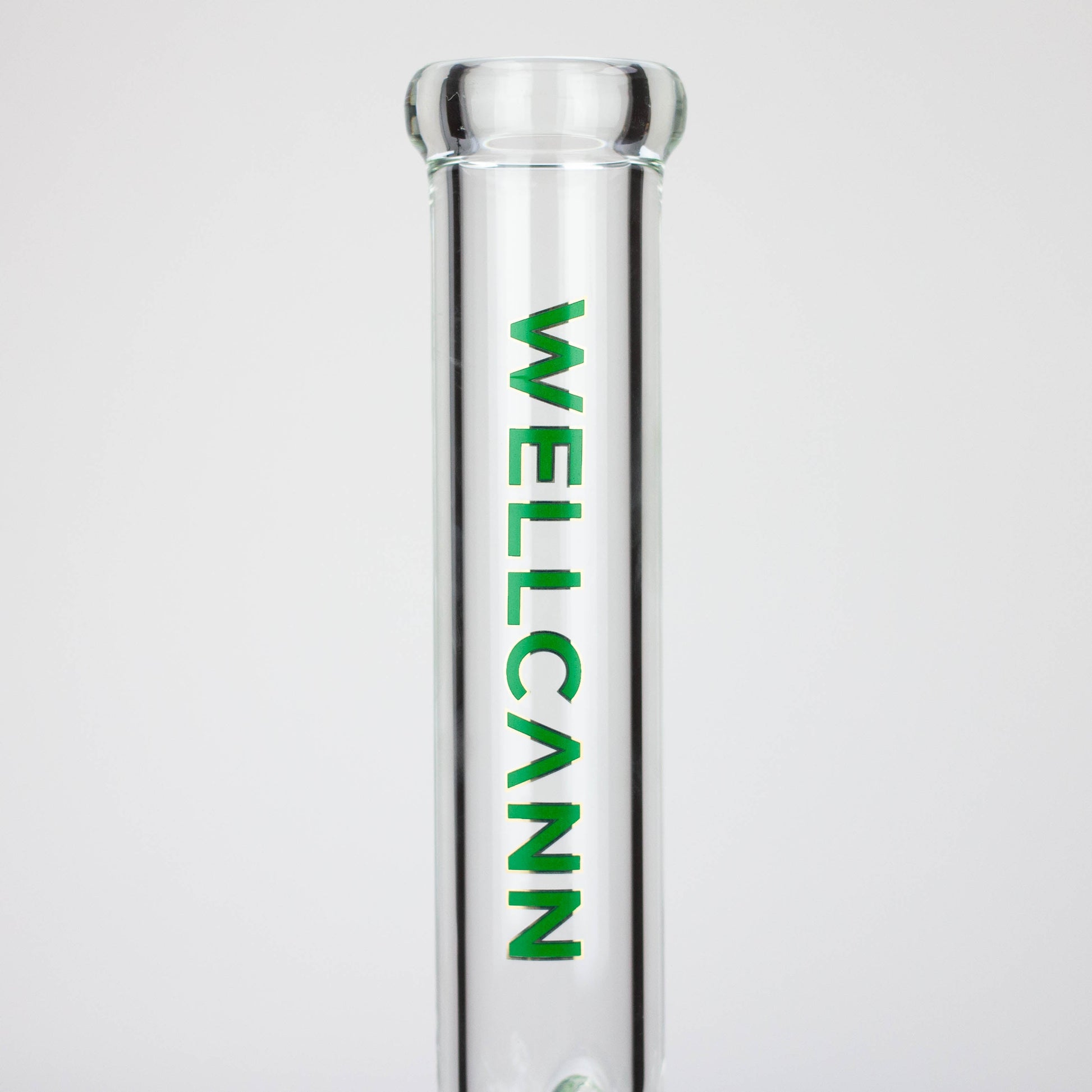 WellCann | 15" 7mm Beaker Bong with Thick Decal Base - Green Rainbow_4