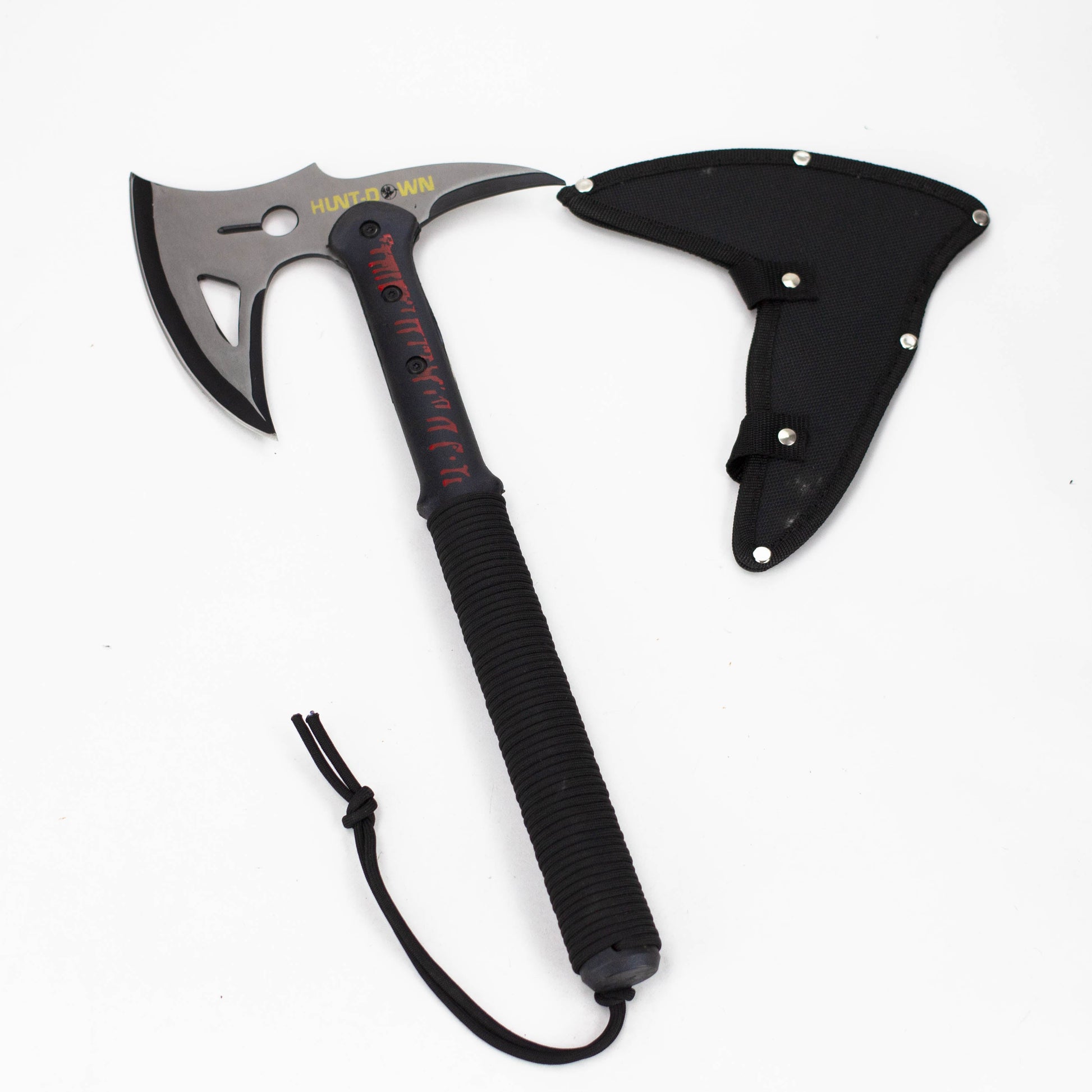 Hunt-Down | 16" Black Hard Plastic Handle Tactical Axe [8246]_1