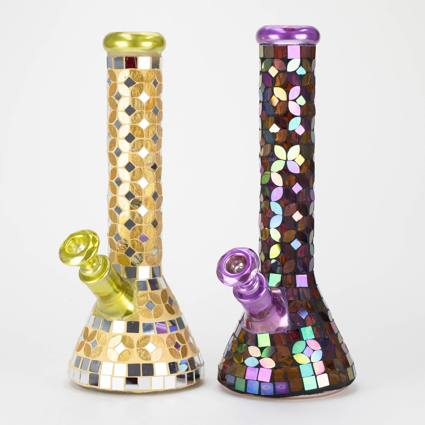 14" Mosaic 9mm glass beaker bong with tree arm percolator [MSAK-2]_0