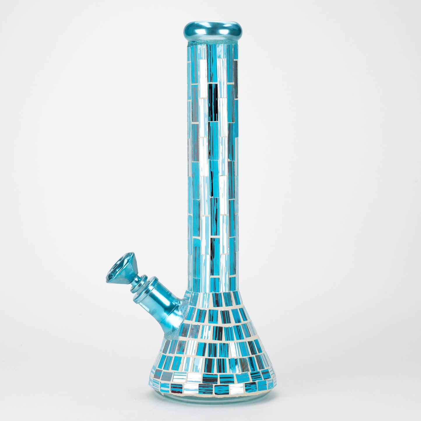 15.5" Mosaic 7mm glass beaker bong with tree arm percolator [MSAK-1]_1