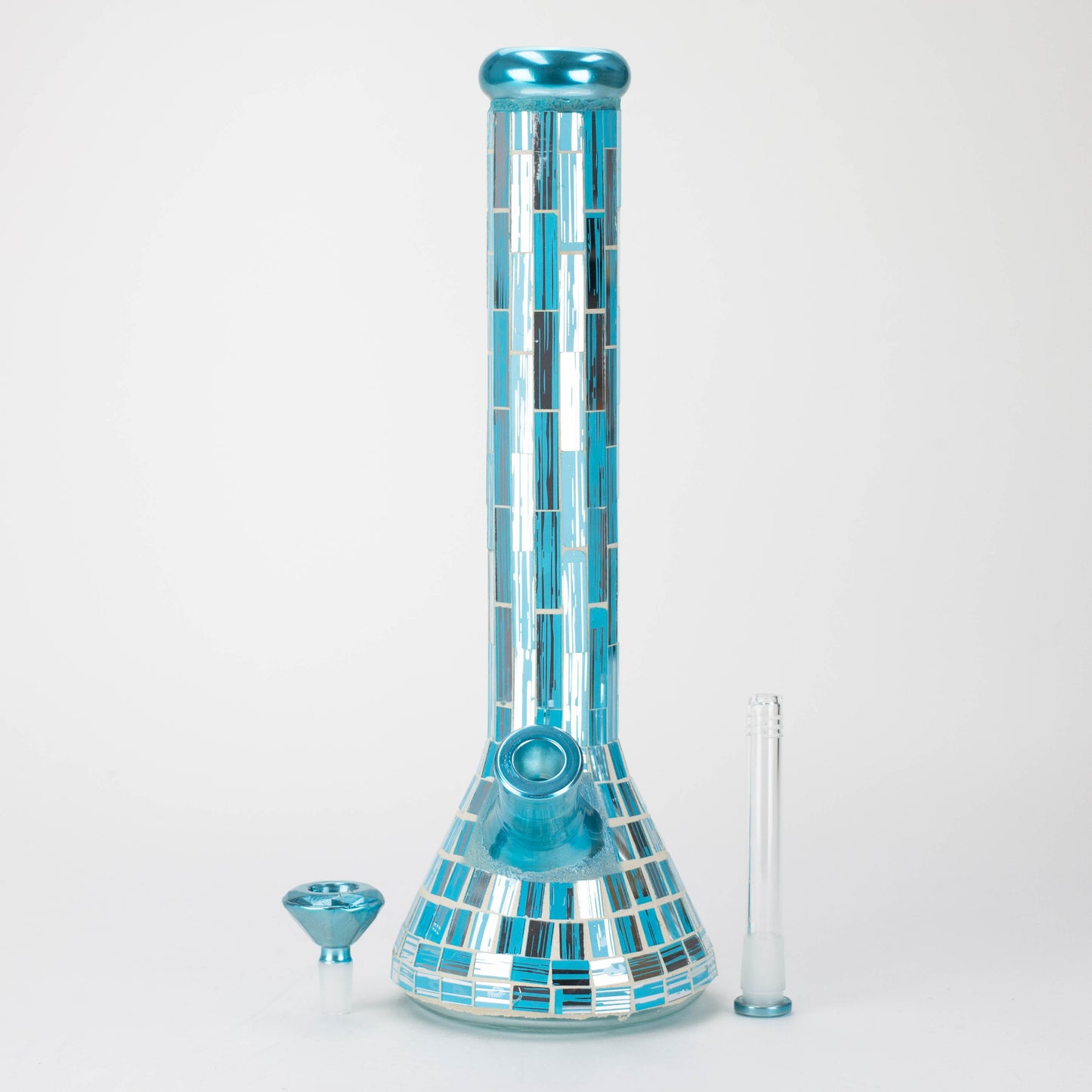 15.5" Mosaic 7mm glass beaker bong with tree arm percolator [MSAK-1]_6