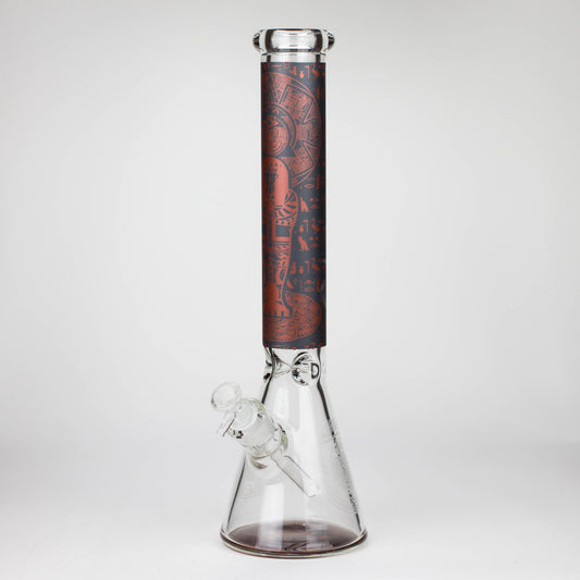 15.5" Egyptian Hieroglyph / 7 mm / Glass Bong  [LL034-RED]_0