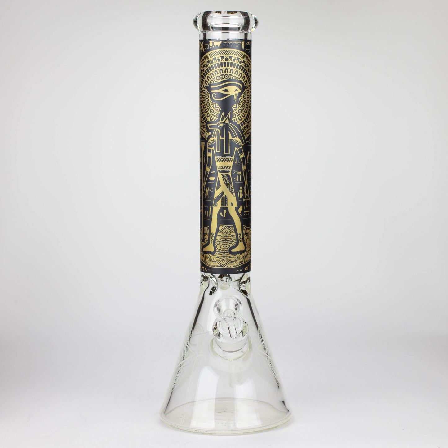 15.5" Egyptian Hieroglyph / 7 mm / Glow in the dark / Glass Bong  [LL034-YLW]_2