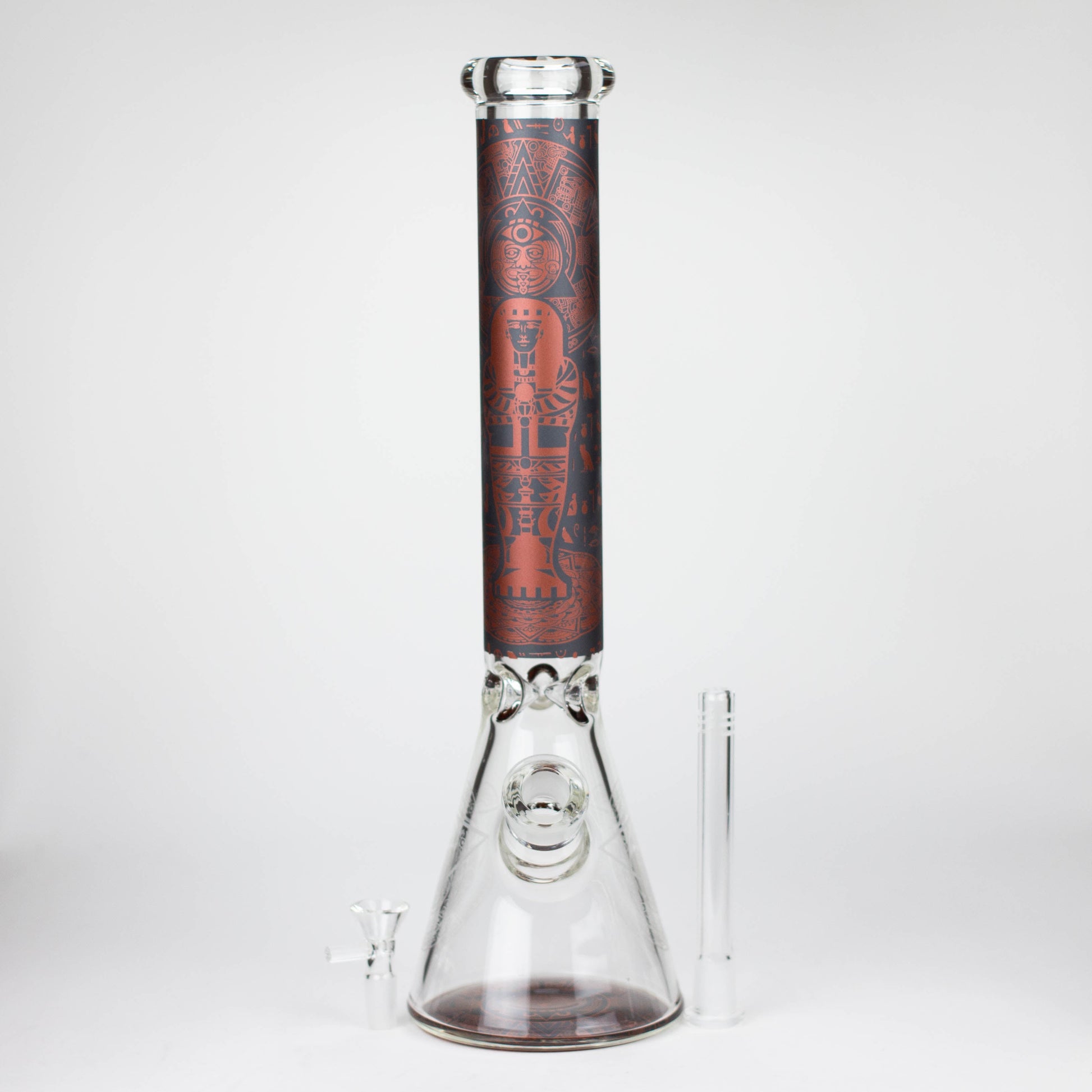 15.5" Egyptian Hieroglyph / 7 mm / Glass Bong  [LL034-RED]_7