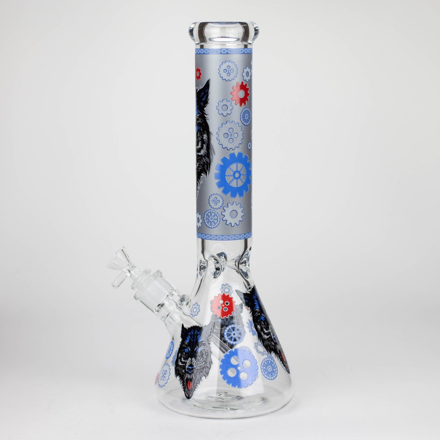 13.5 " JJ WOLF GLOW IN THE DARK GLASS BONG [LL036]_5