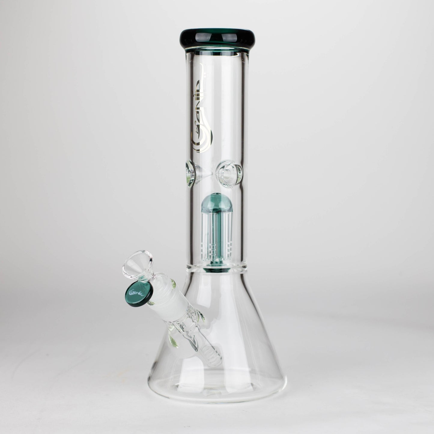 Genie | 12" Genie-Tree arms color accented glass water bong [NS104]_11