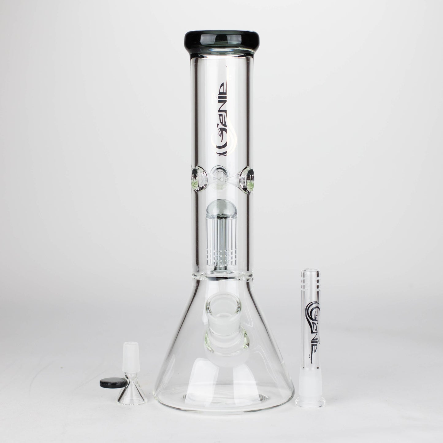 Genie | 12" Genie-Tree arms color accented glass water bong [NS104]_6