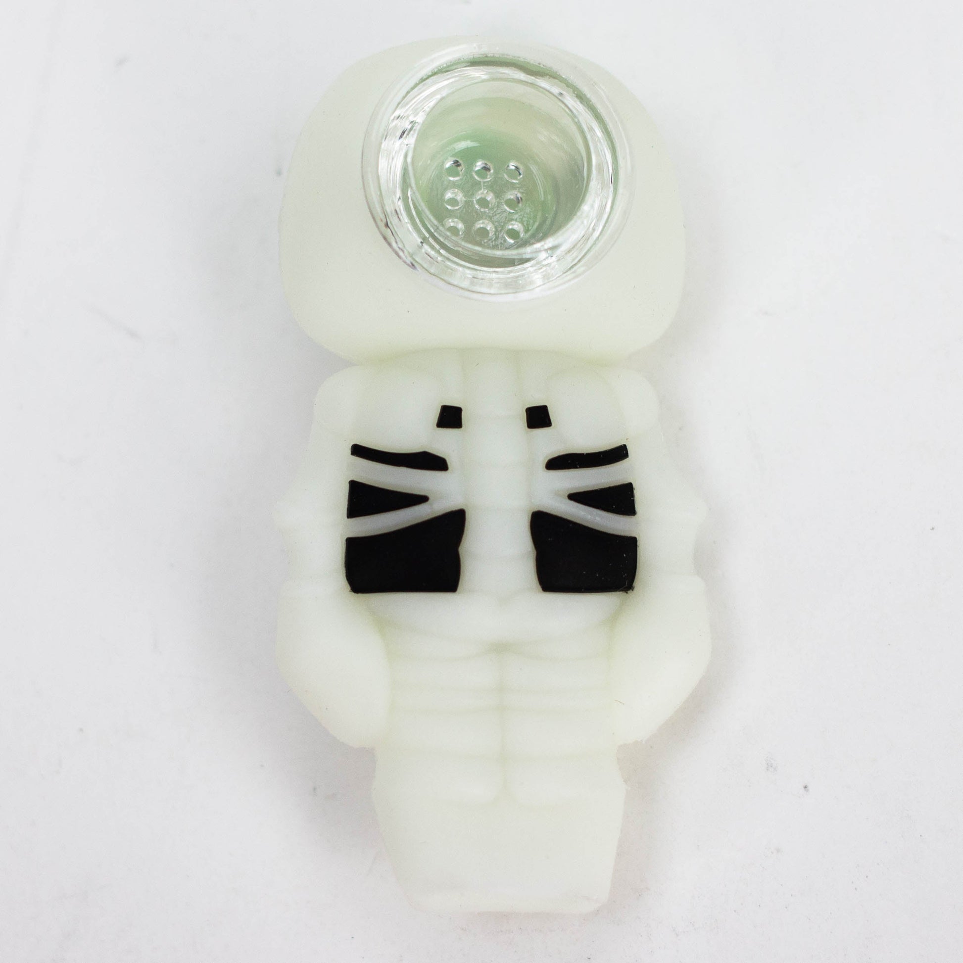 3.5" Skull Silicone hand Pipe with glow [H288G]_5