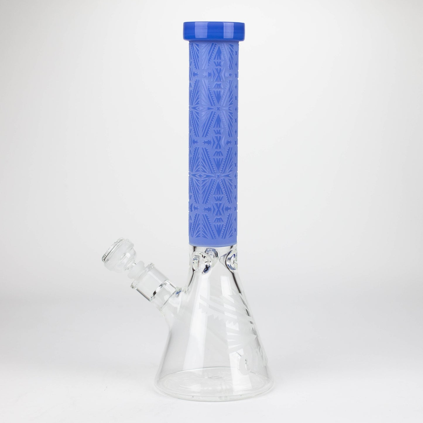 COBRA | 14" sandblasted geometric graphic 7 mm glass bong [YK08]_14