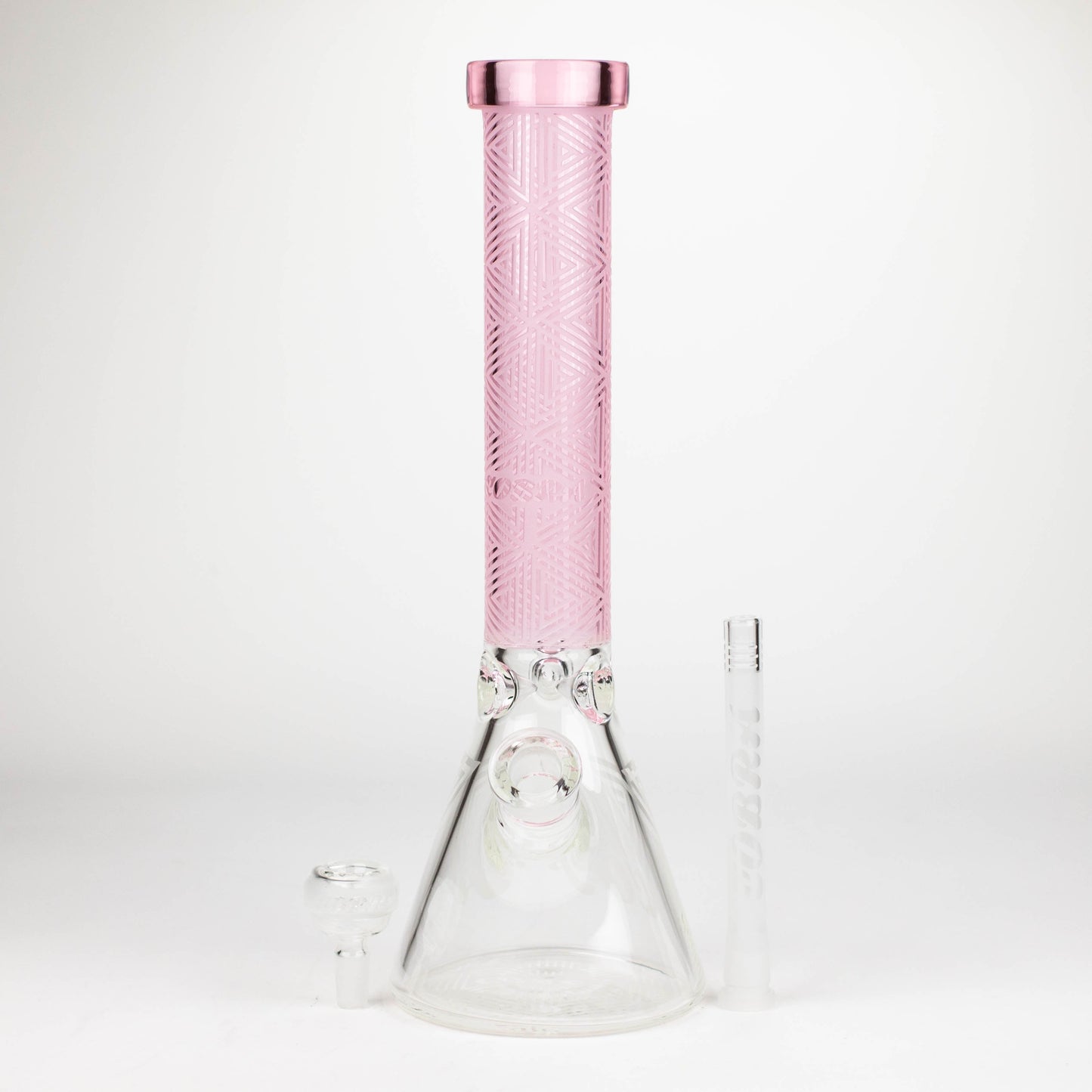 COBRA | 14" sandblasted geometric graphic 7 mm glass bong [YK05]_12