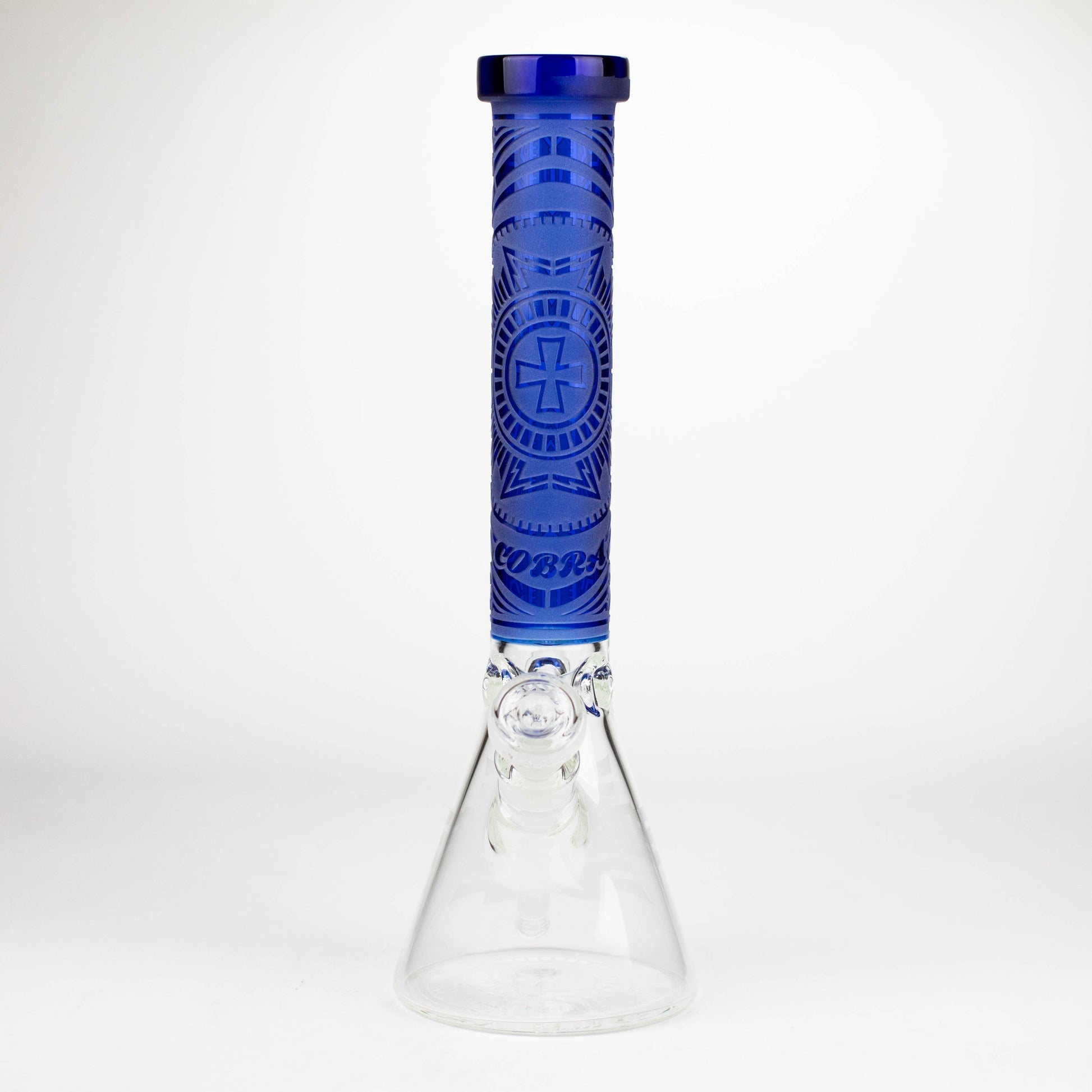 COBRA | 14" sandblasted geometric graphic 7 mm glass bong [YY03]_13