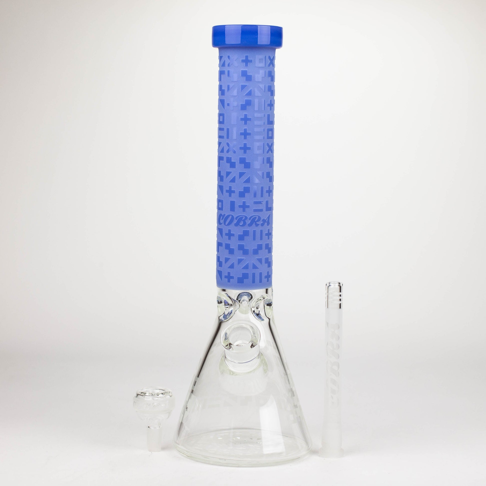 COBRA | 14" sandblasted geometric graphic 7 mm glass bong [YY02]_6