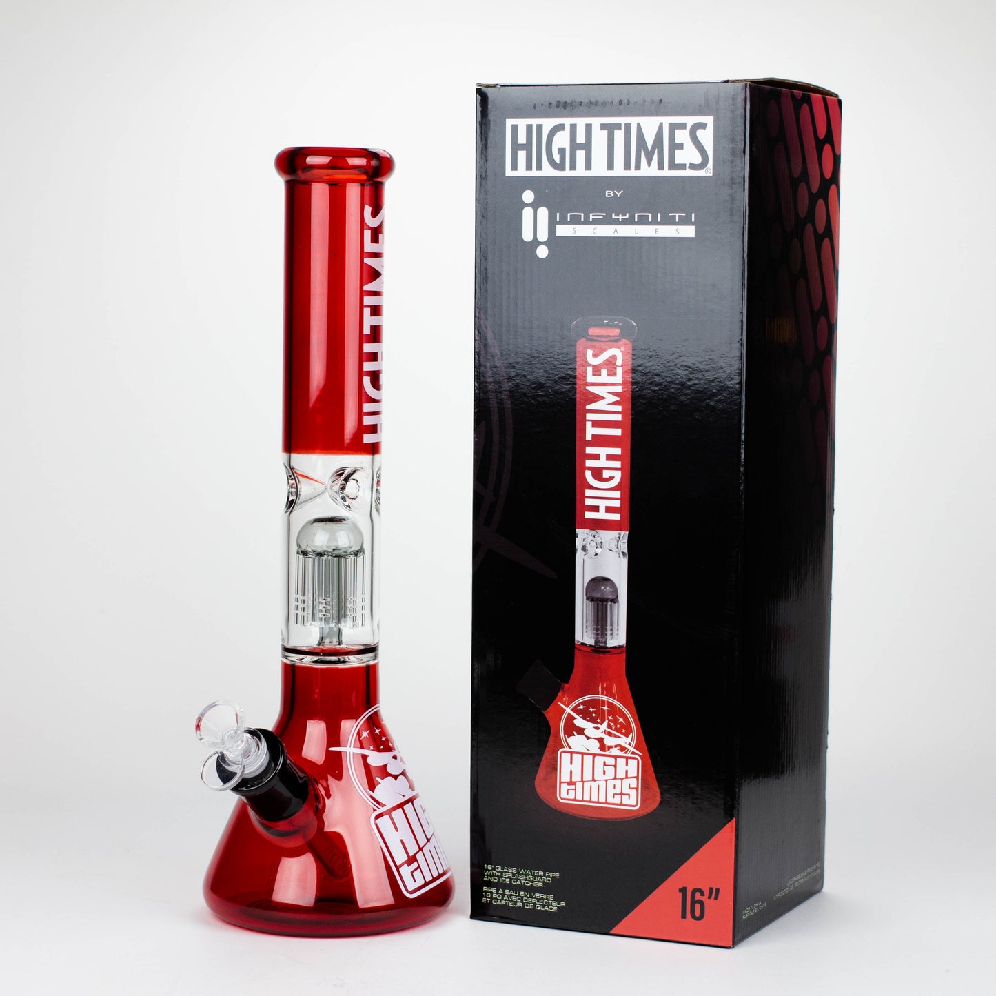 Infyniti | High Times 16" 7 mm classic beaker water bong with tree arm percolator [HIT1090GP]_3