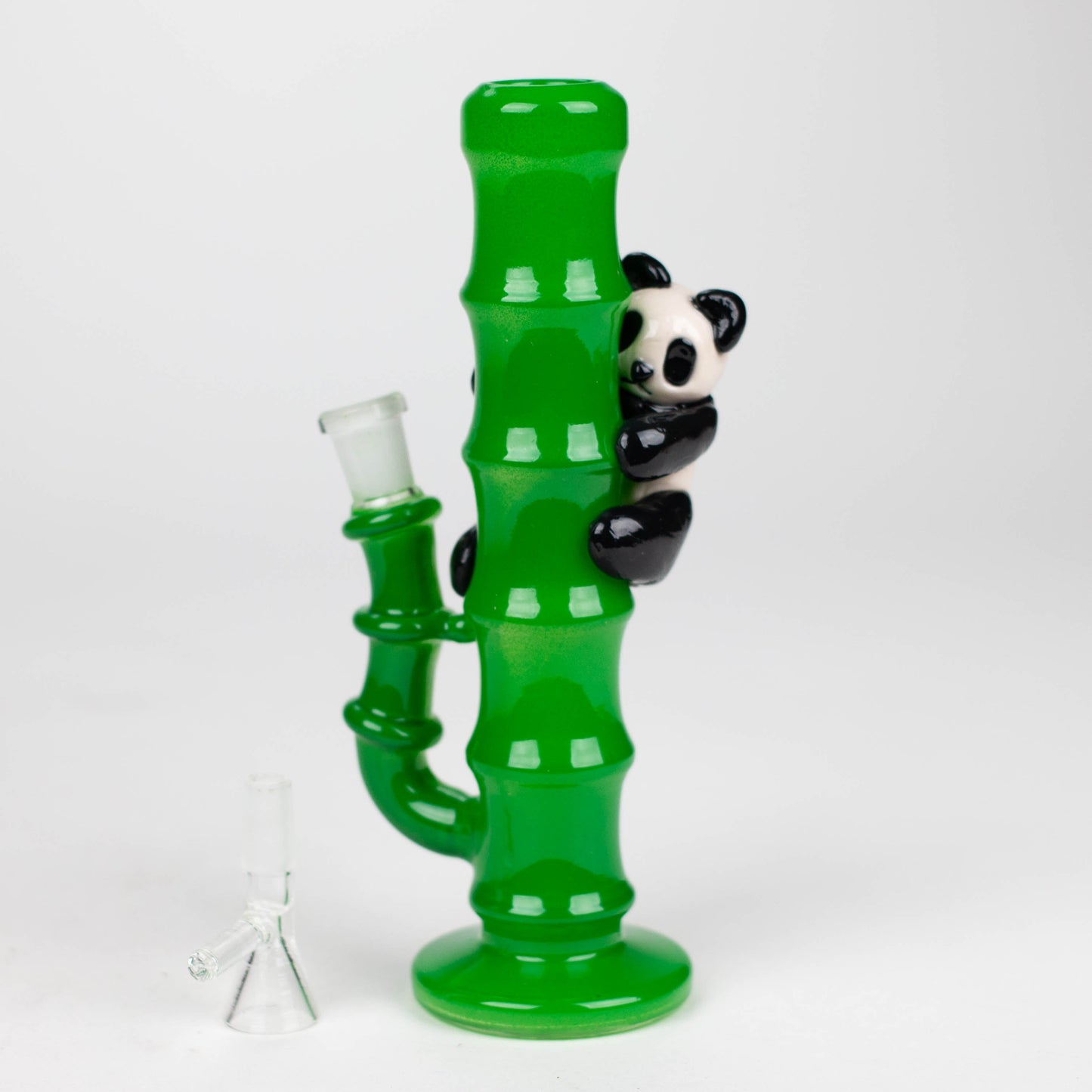 6.5" glass mini bong with a panda hanging on bamboo [XY-J17]_6