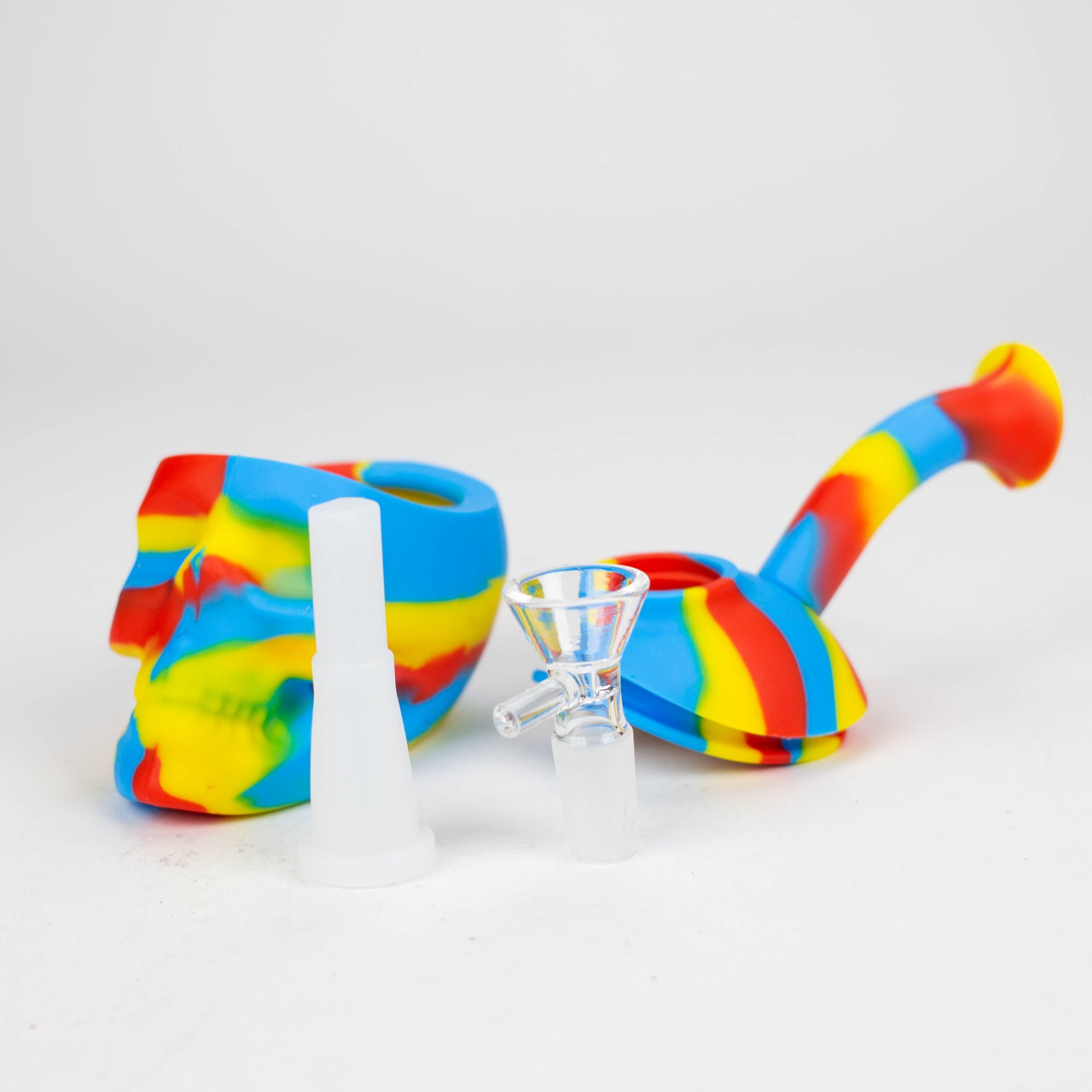 6" skull multi colored mini Bubbler [178P]_6