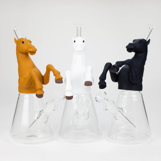 10.5" Wild horse glass water pipe-Assorted [H372]_0