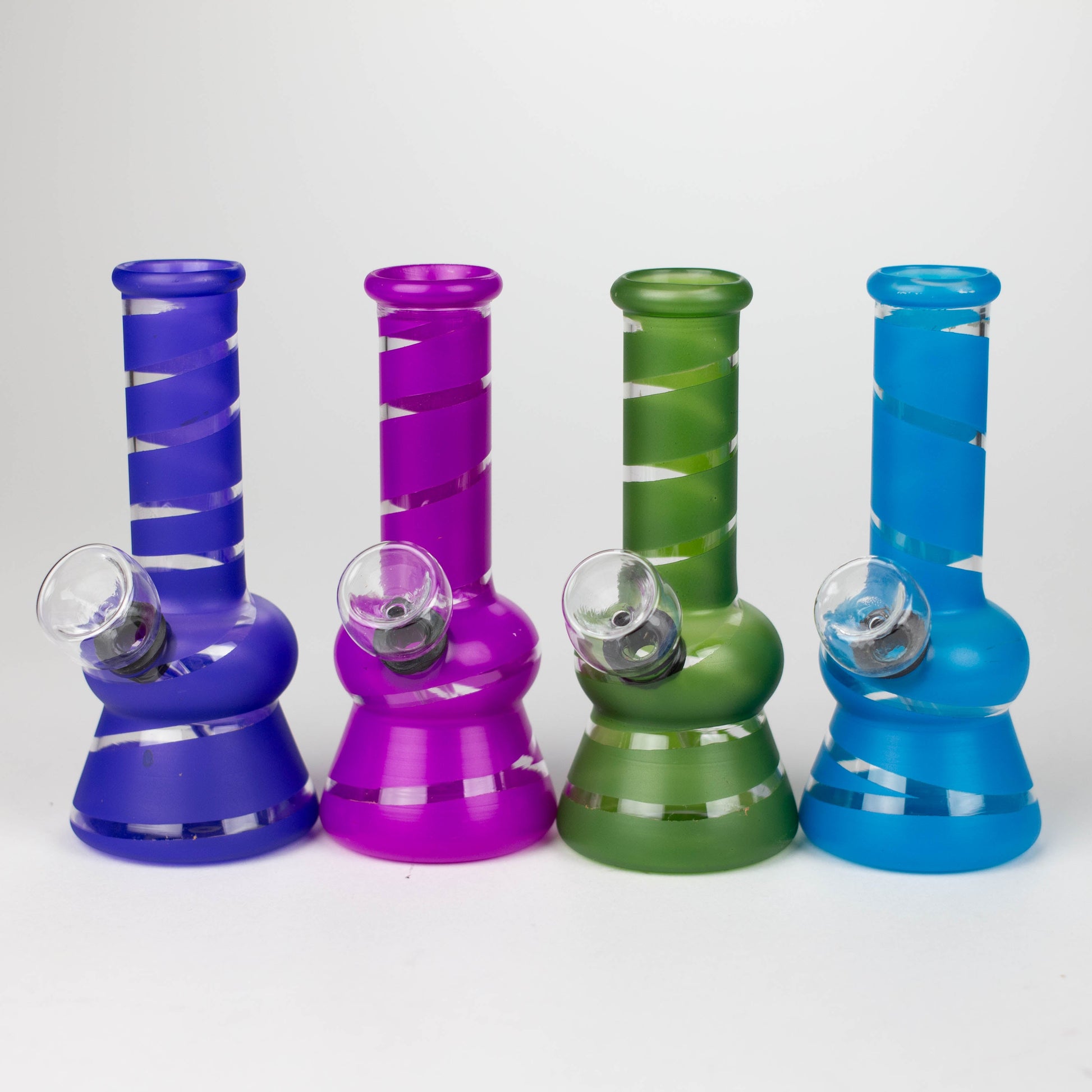 5" Color Stripe Diamond Base mini bong-Assorted_0