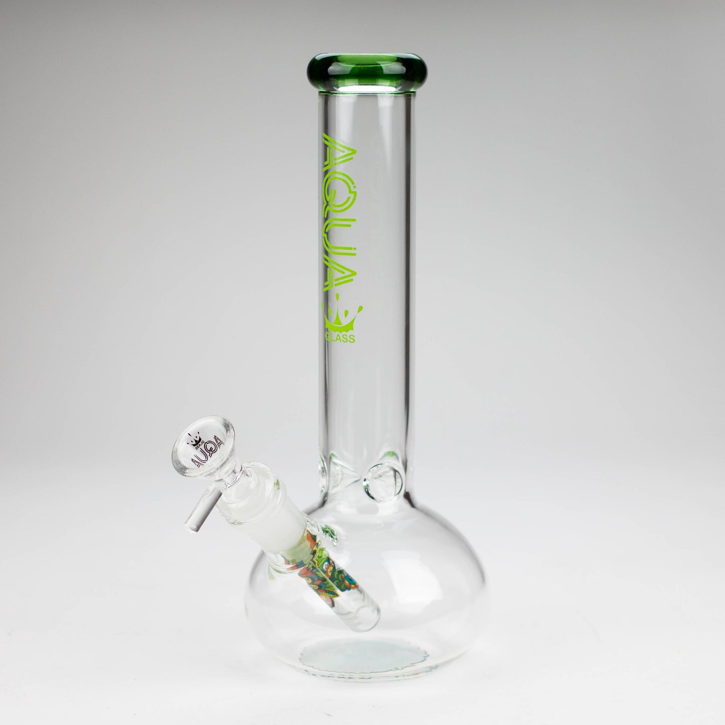 AQUA | 10" Round glass water bong with silicone cap [AQUA201]_3