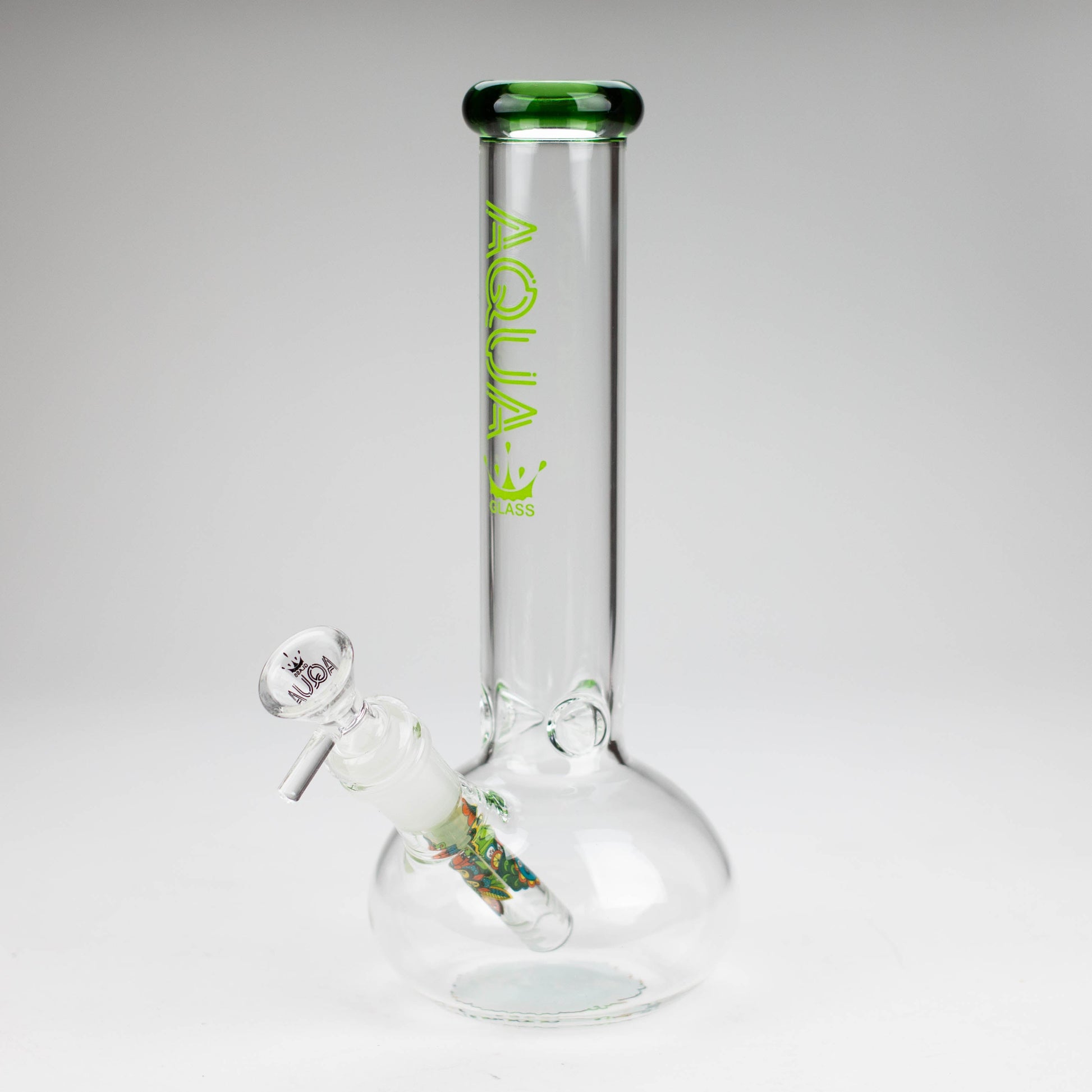 AQUA | 10" Round glass water bong with silicone cap [AQUA201]_3