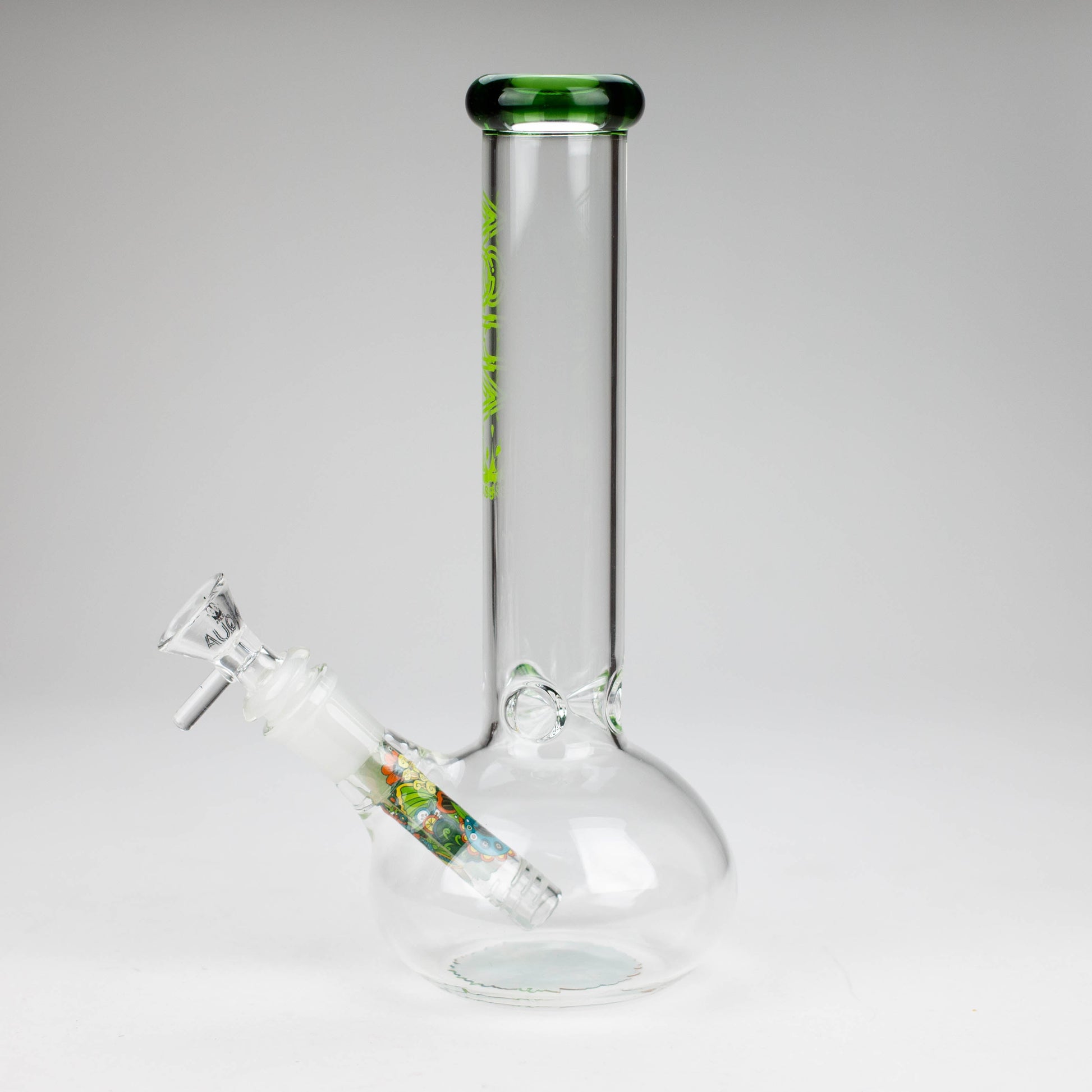 AQUA | 10" Round glass water bong with silicone cap [AQUA201]_4