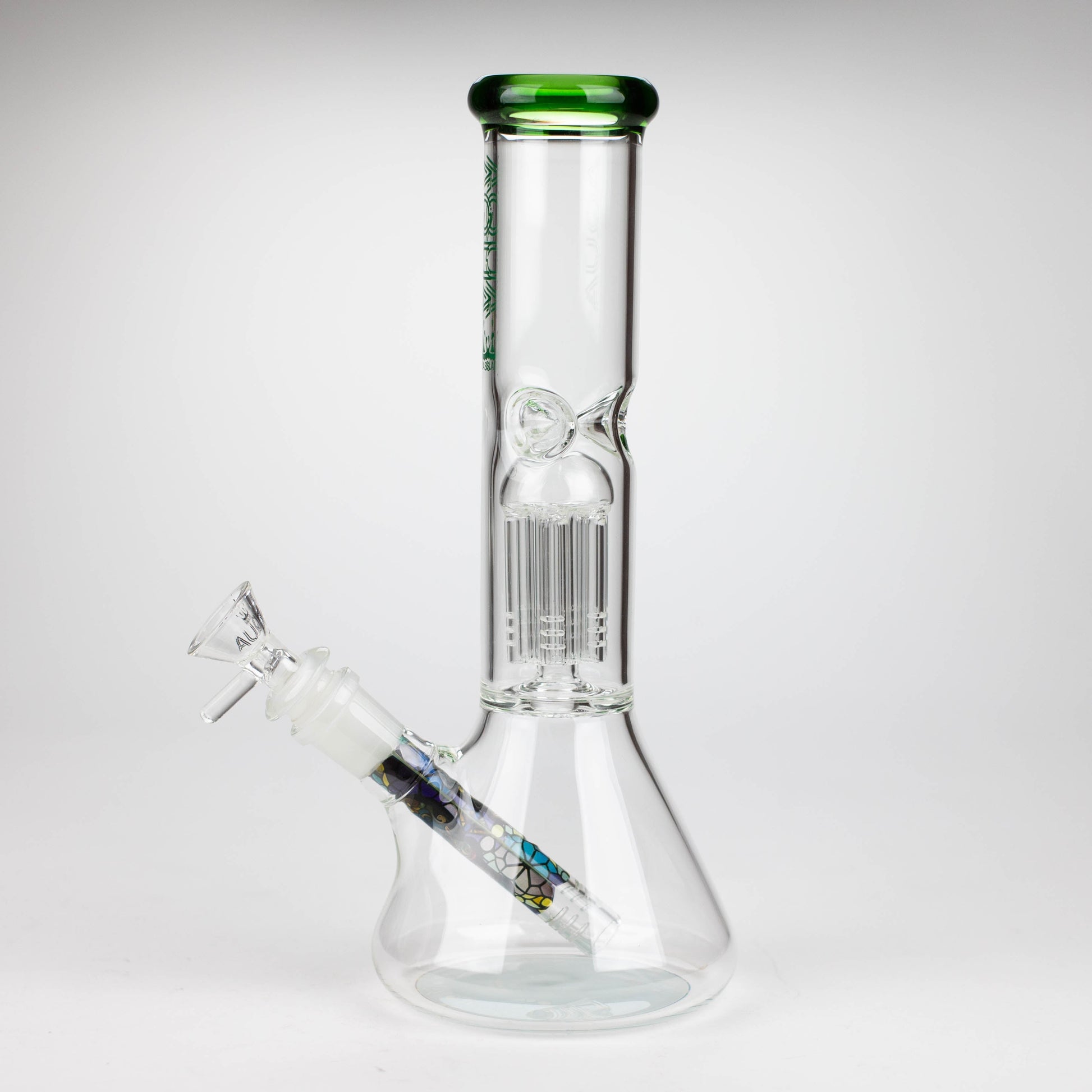 AQUA | 10.5" Single tree arm glass water bong with silicone cap [AQUA202]_4