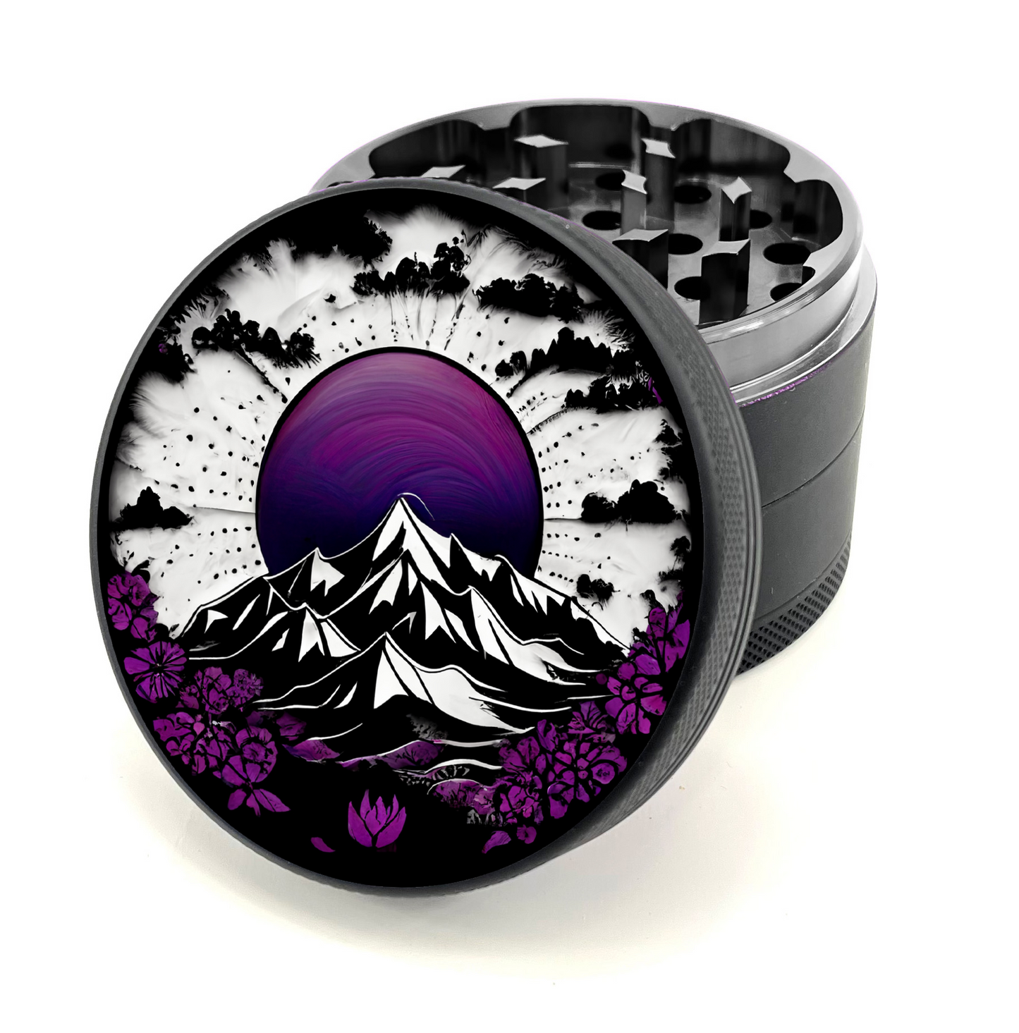 Green Star | 2.5" (63mm) Soft Touch Grinder - Purple Mountain Mandala Design_2