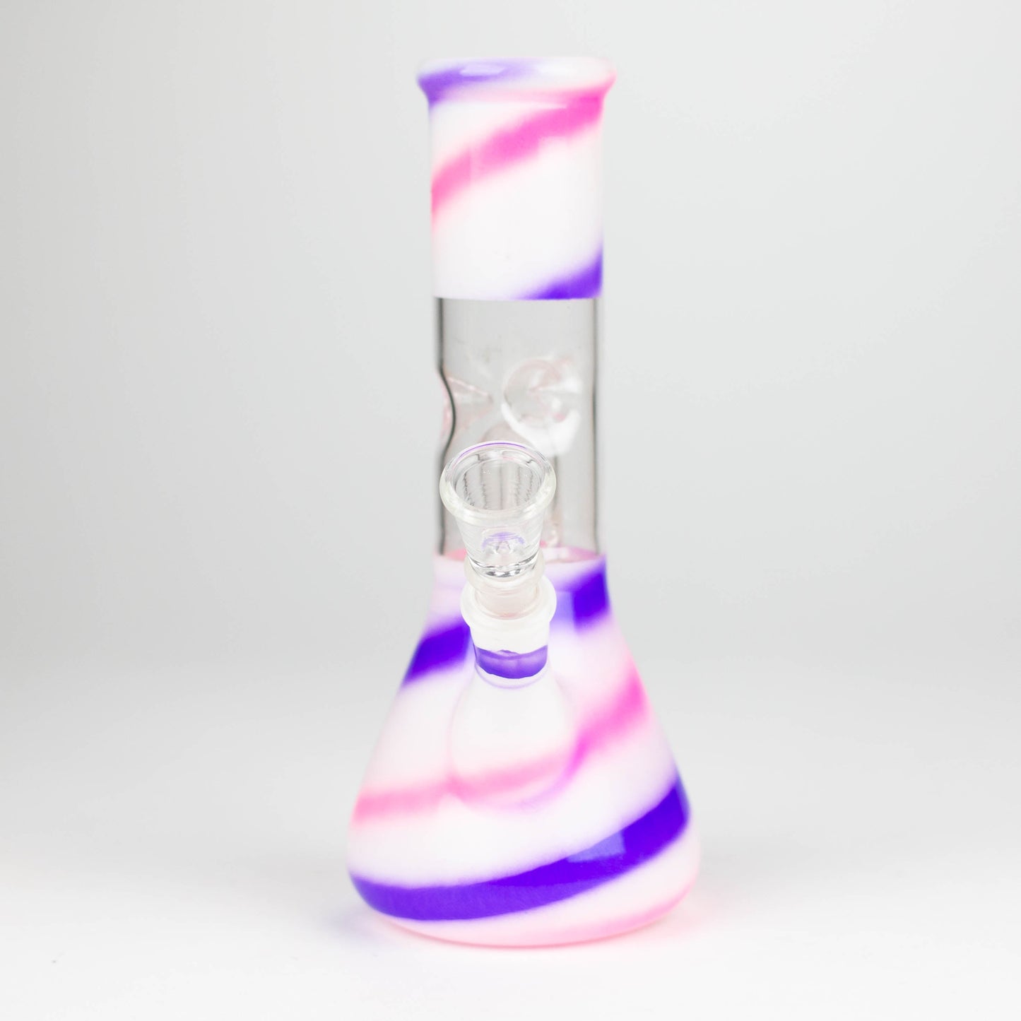 8" Blue n Mauve Strips Dome Percolator Bong_2