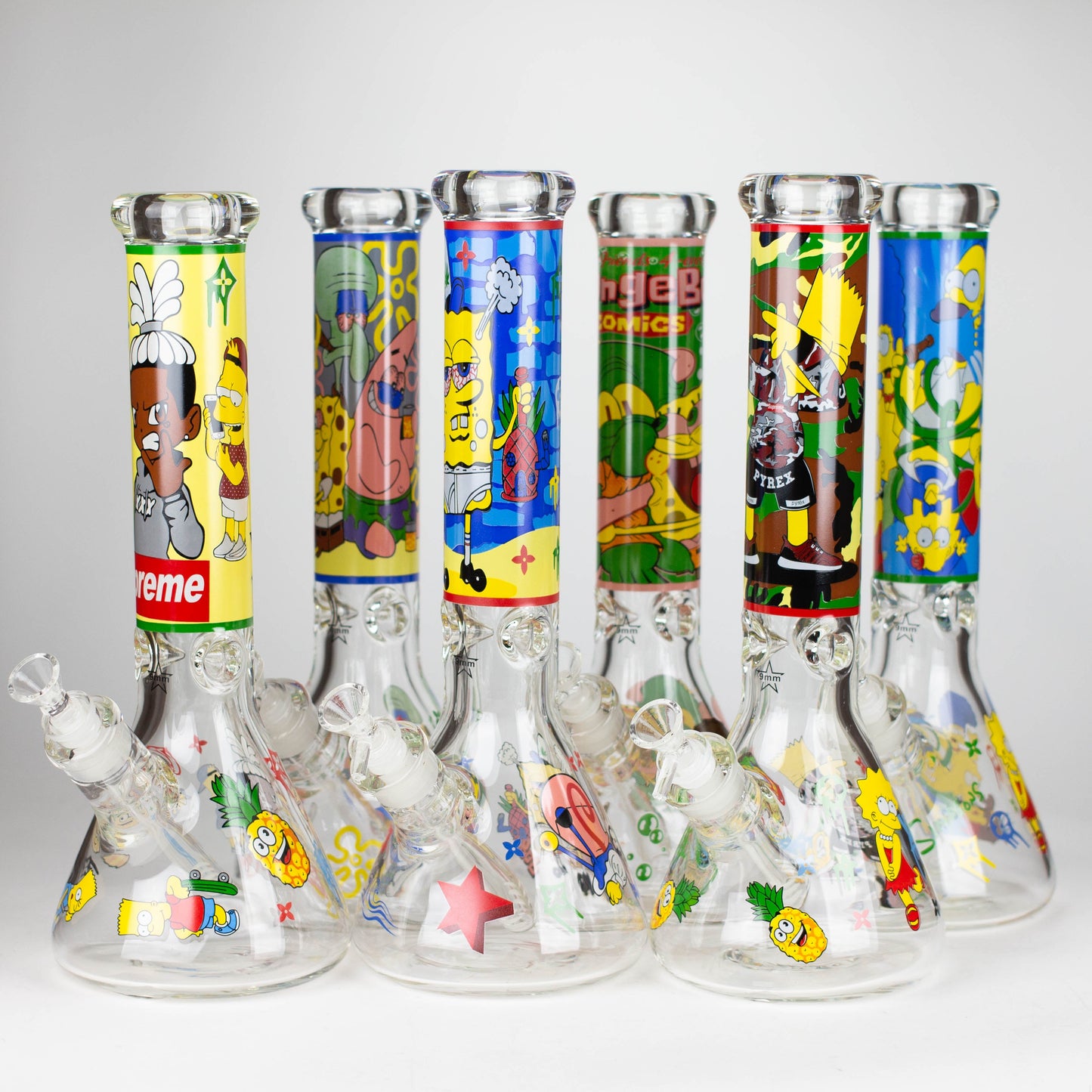 14" Cartoon 9 mm glass bong [PIP837]_0