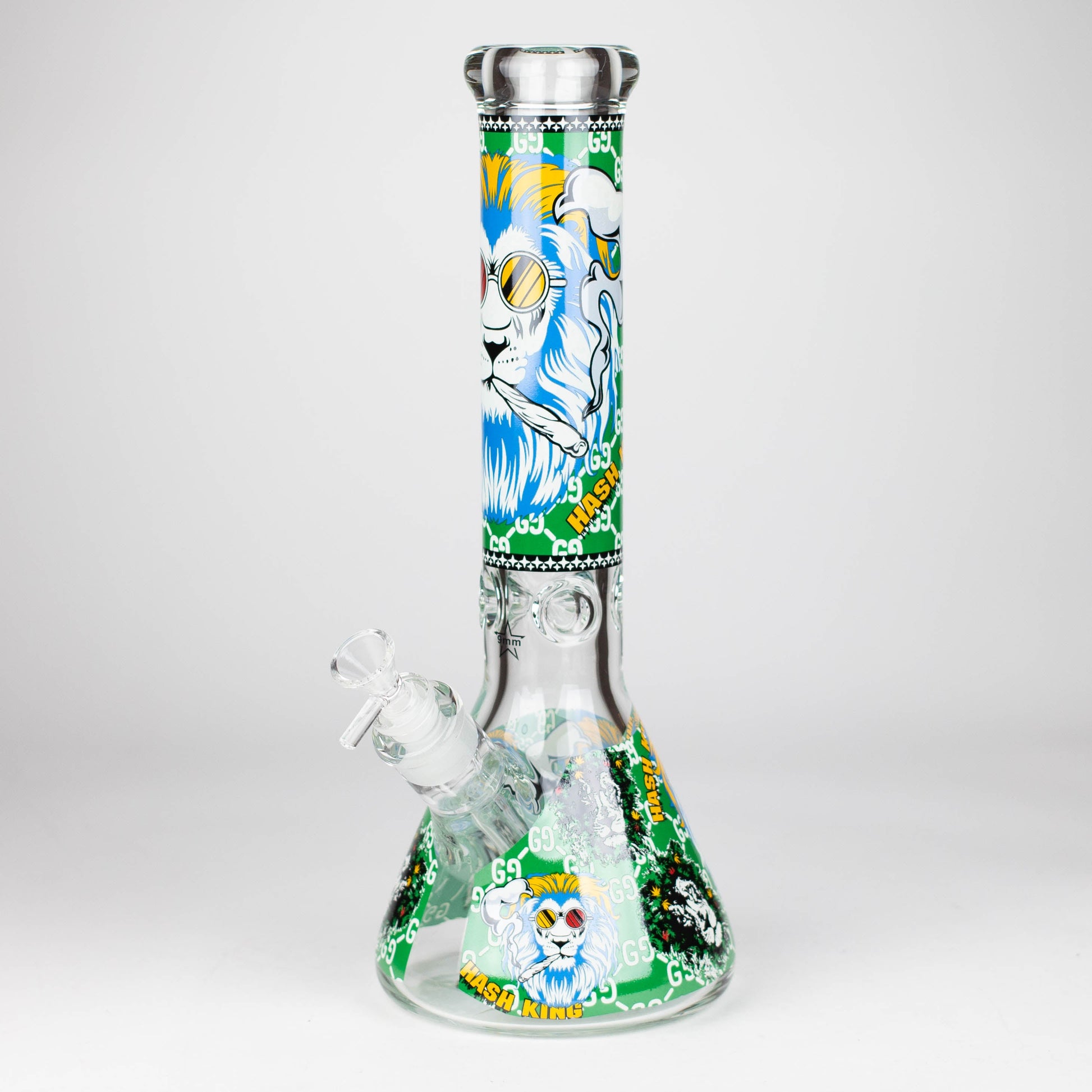 14" Hash King Lion Glow 9mm glass bong [PIP867]_7