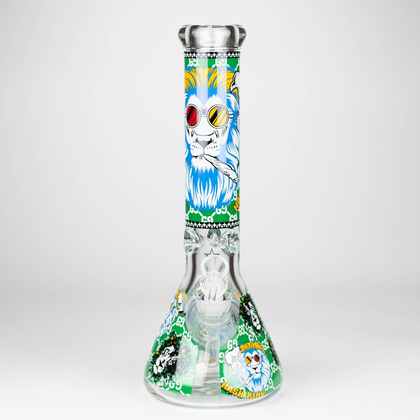 14" Hash King Lion Glow 9mm glass bong [PIP867]_13