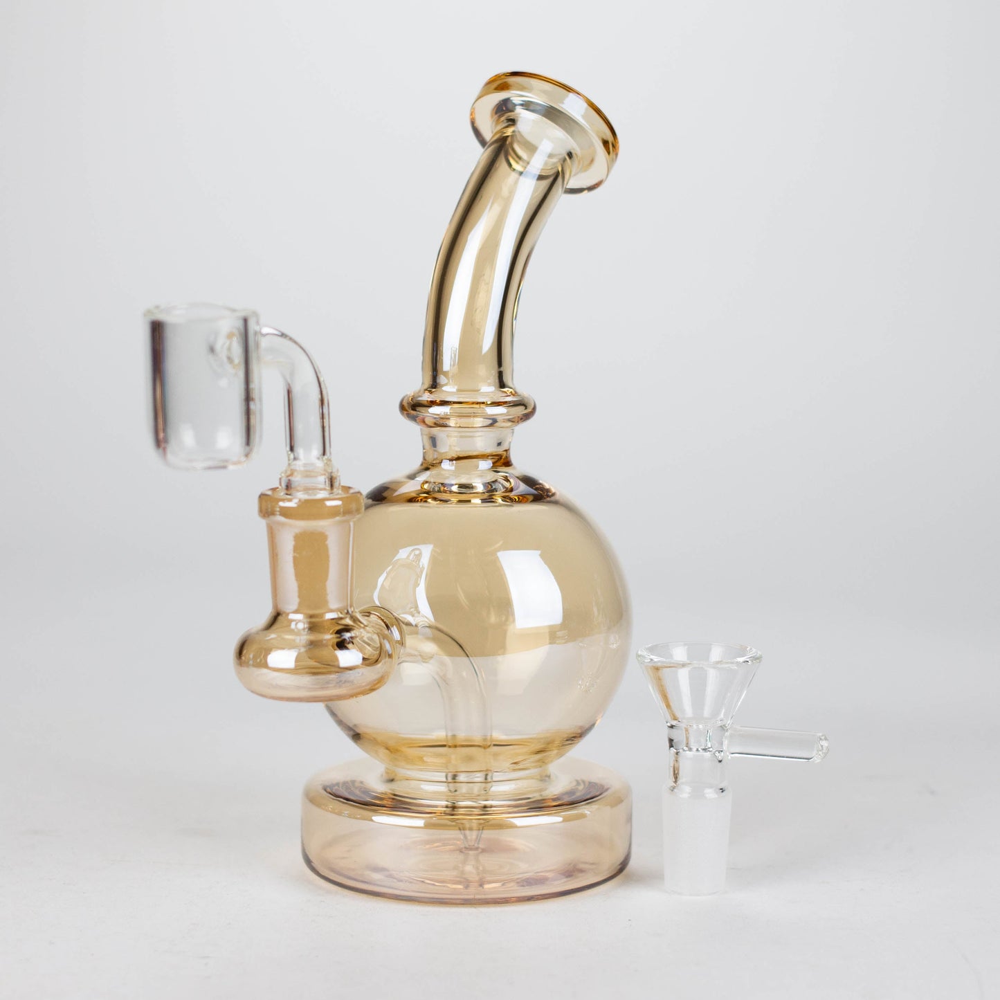 7" Solid Color Electroplate Rig with Banger and Bowl_7