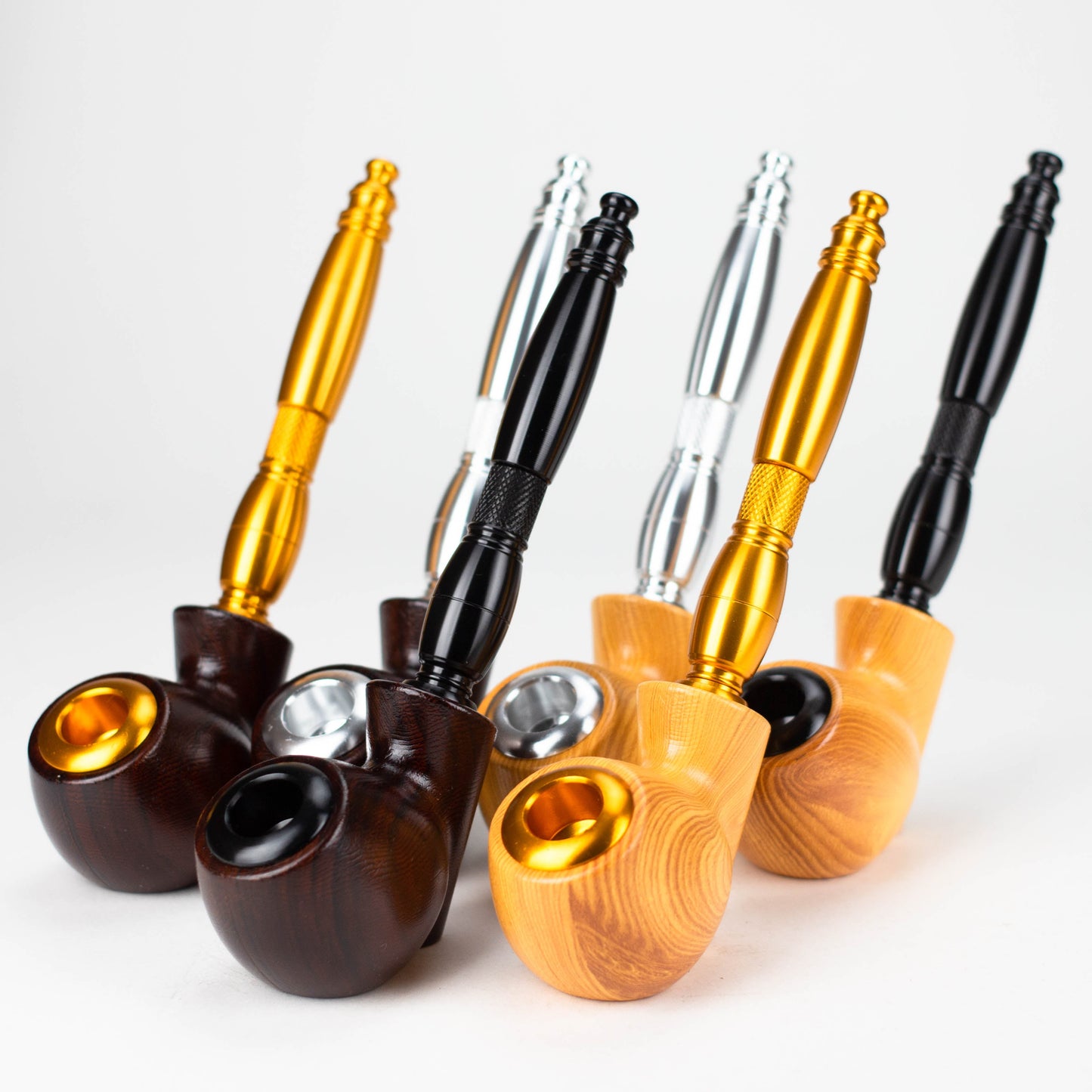 8" Aluminum Tobacco Pipe with Screens_0