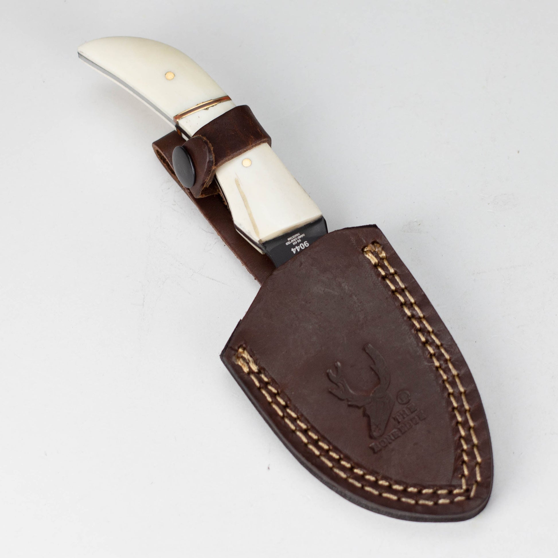 TheBoneEdge | 8.5" Skinner Stainless Steel Full tang Hunting Knife with Leather Sheath [9044]_1