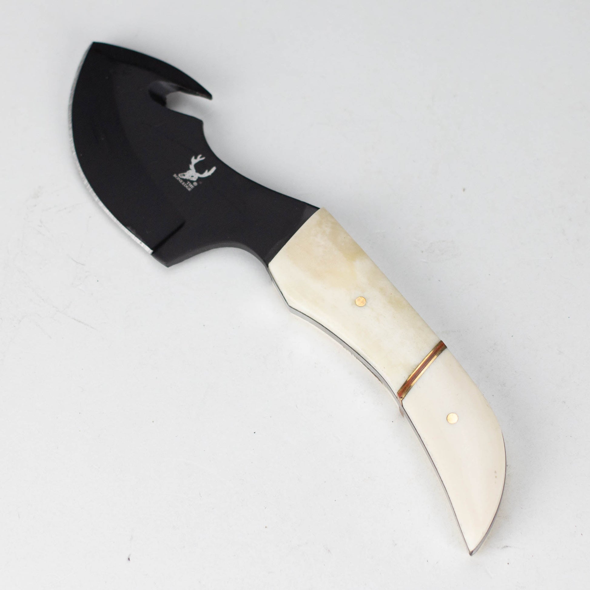 TheBoneEdge | 8.5" Skinner Stainless Steel Full tang Hunting Knife with Leather Sheath [9044]_2