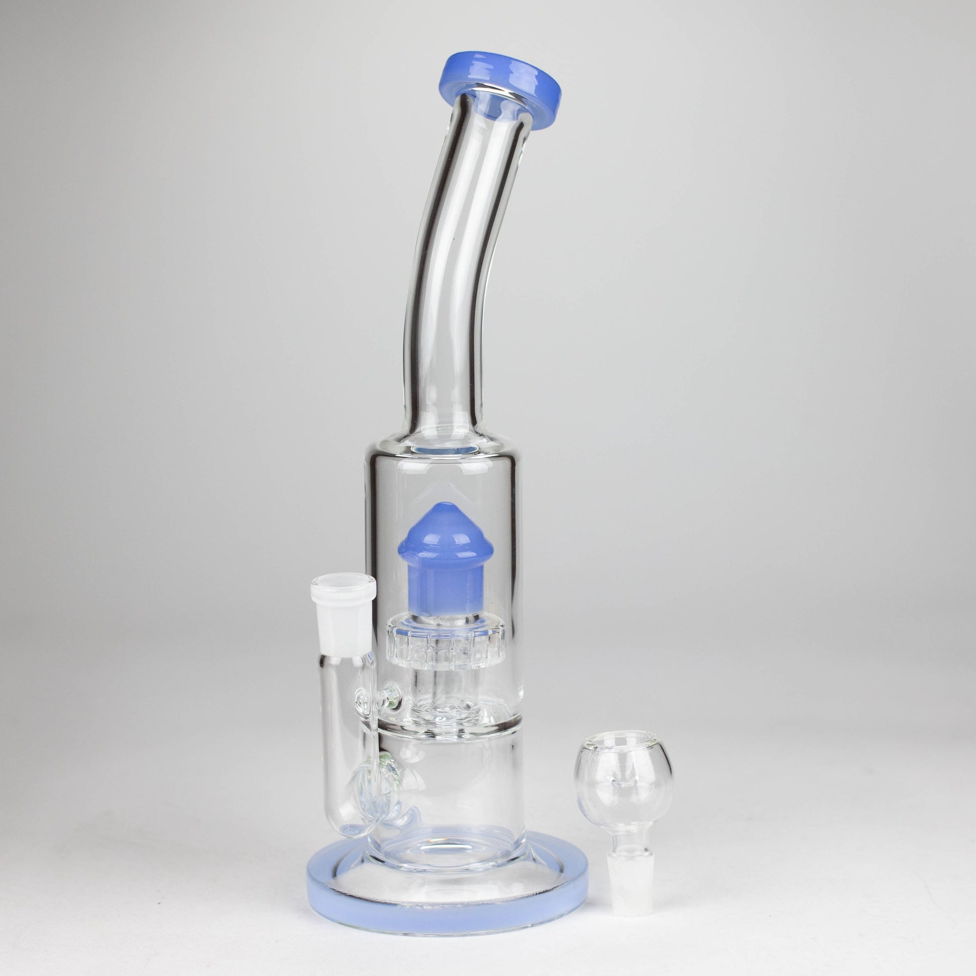 12" color accented bent neck glass bong_1