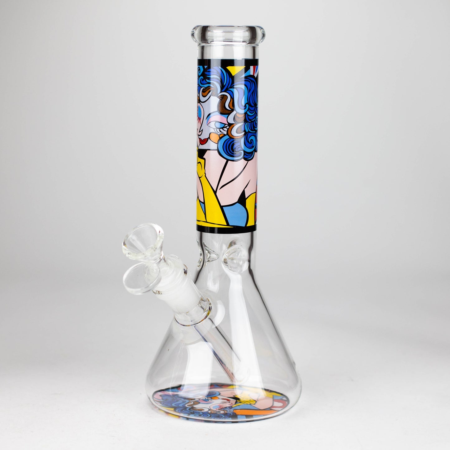 10" Glass Bong With Abstract Art Design_2